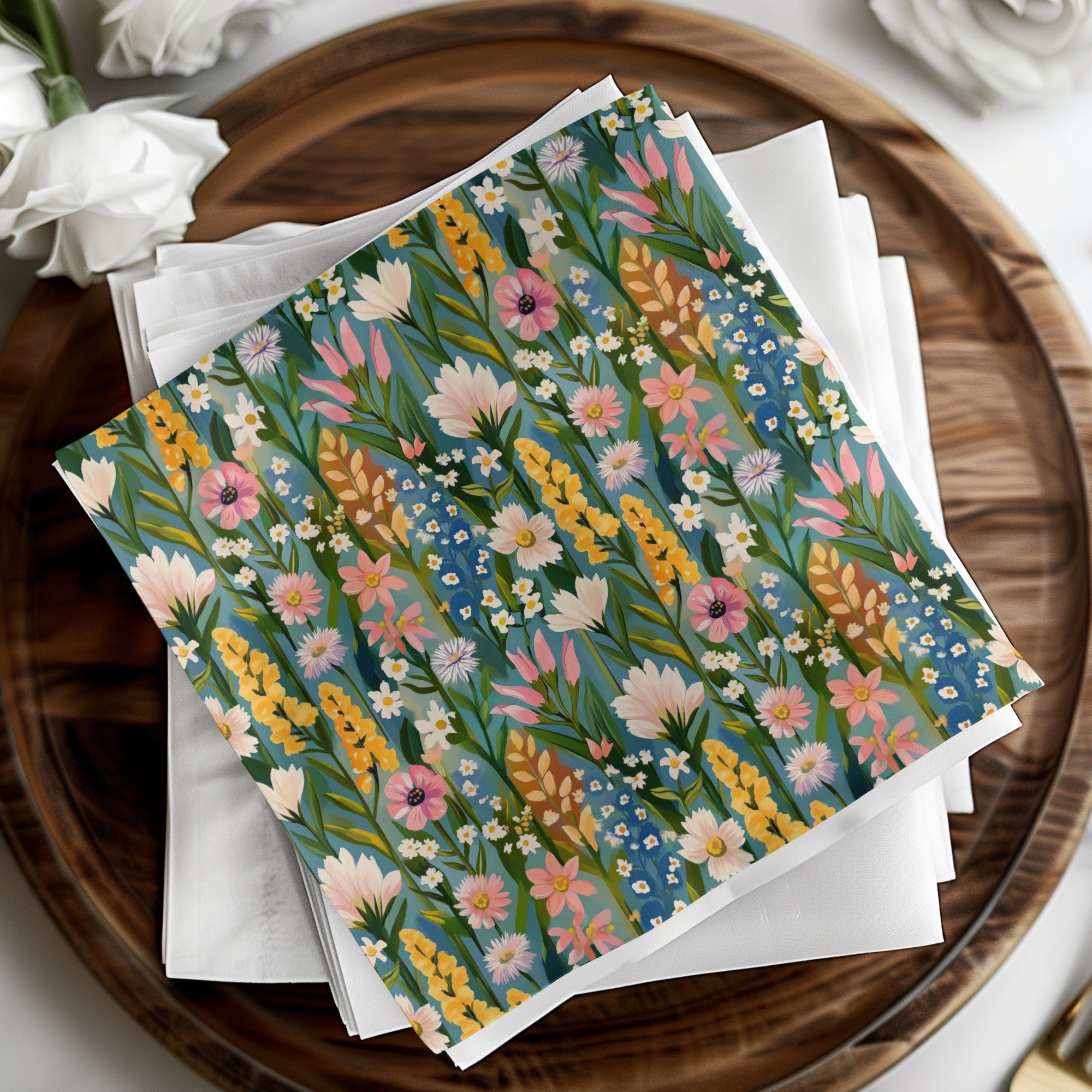 Floral Meadow Pattern Design for Elegant Table Setting