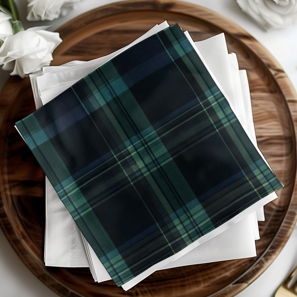 Dark Blue And Green Color Men's Seamless Tartan Pattern - Moore and Mountain
