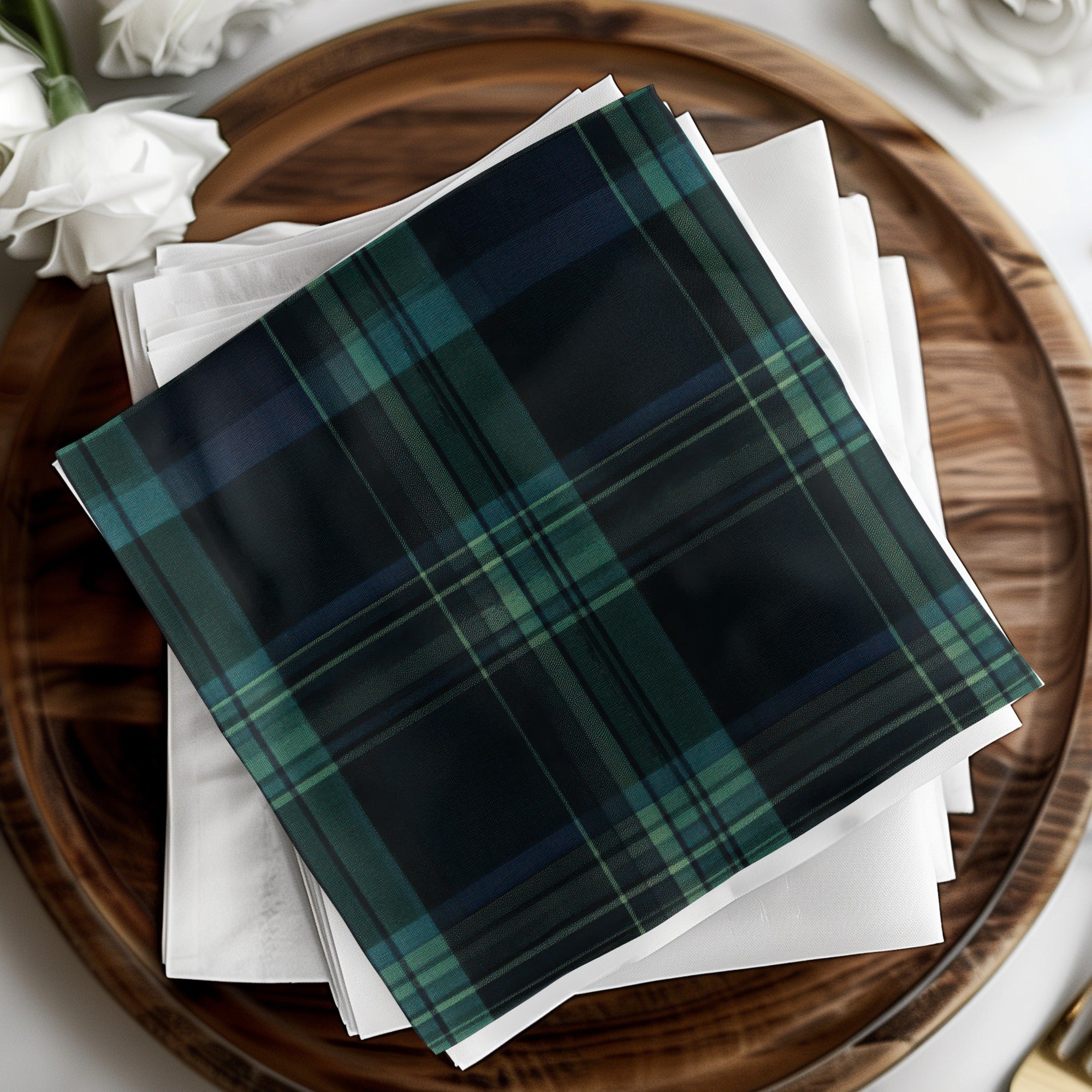 Dark Blue And Green Color Men's Seamless Tartan Pattern - Moore and Mountain