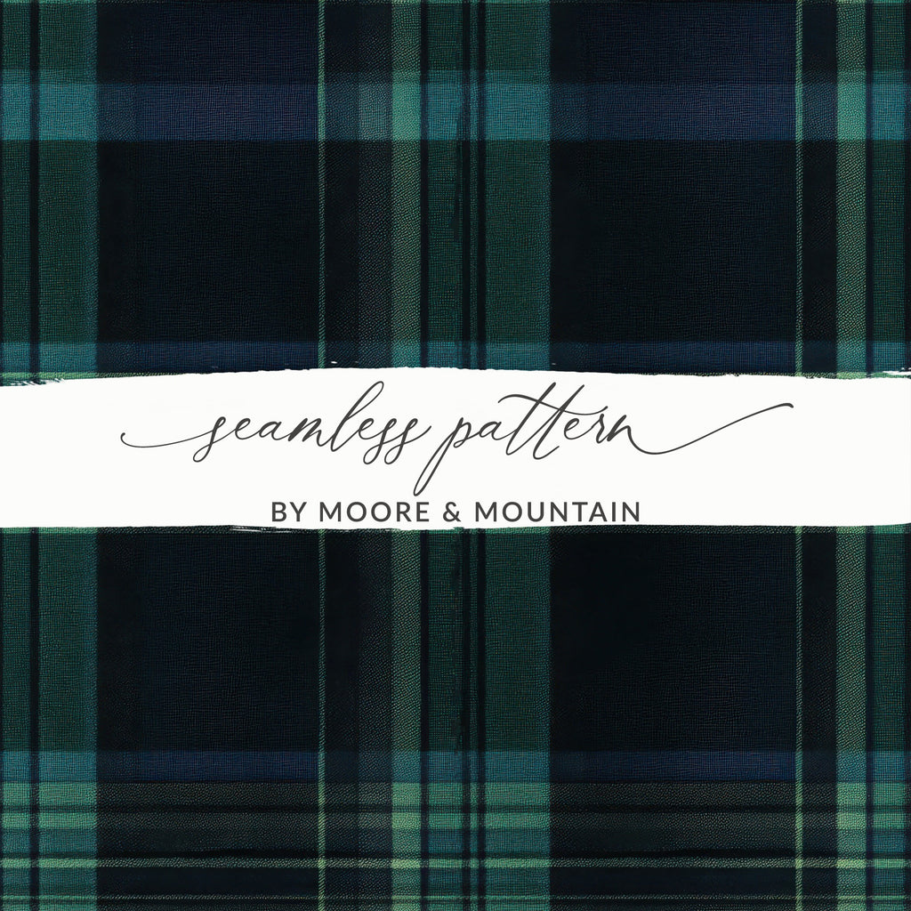 Dark Blue And Green Color Men's Seamless Tartan Pattern - Moore and Mountain