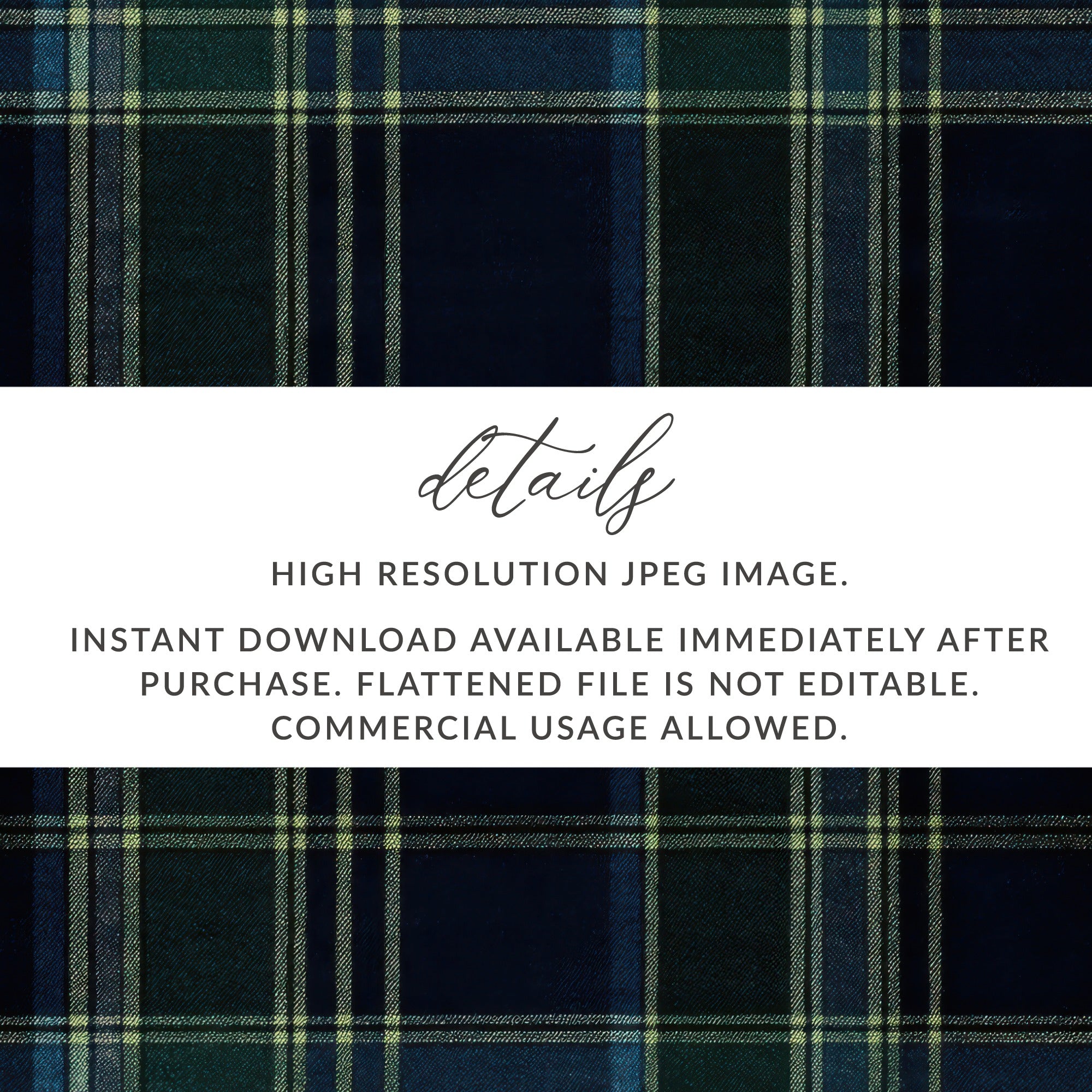 Dark Blue And Green Seamless Tartan Pattern Digital - Moore and Mountain