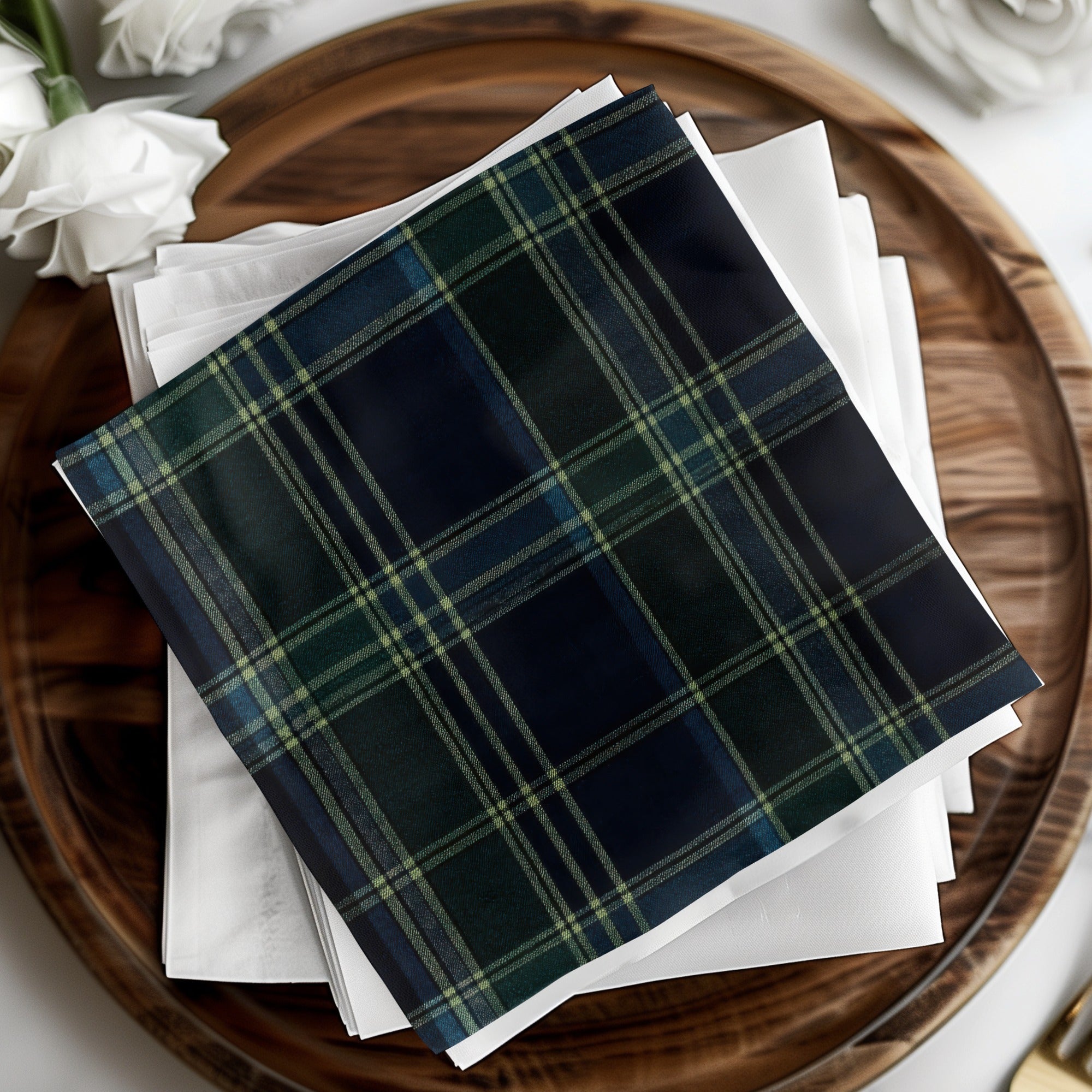 Dark Blue And Green Seamless Tartan Pattern Digital - Moore and Mountain