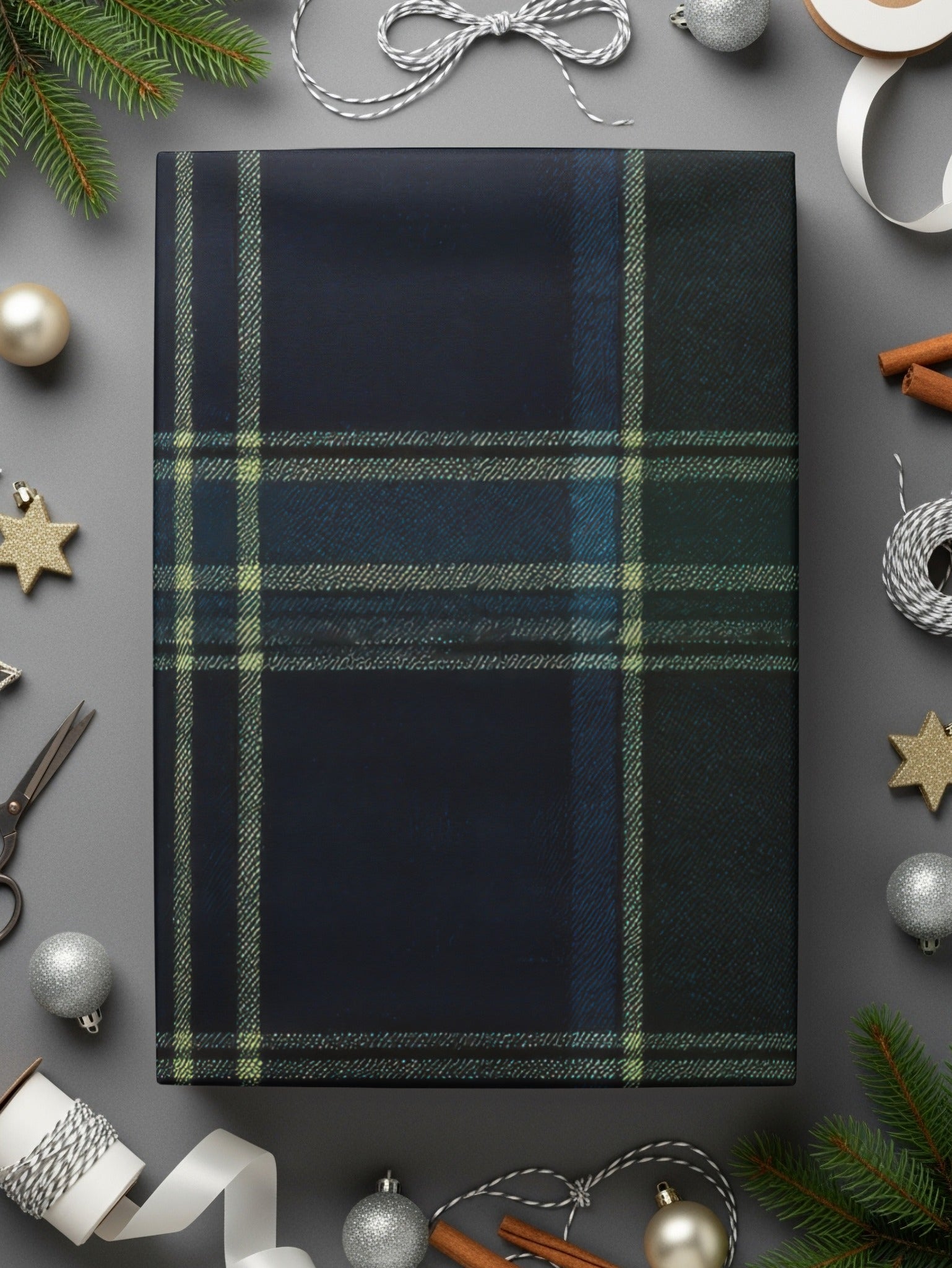 Dark Blue And Green Seamless Tartan Pattern Digital - Moore and Mountain