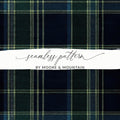 Dark Blue And Green Seamless Tartan Pattern Digital - Moore and Mountain