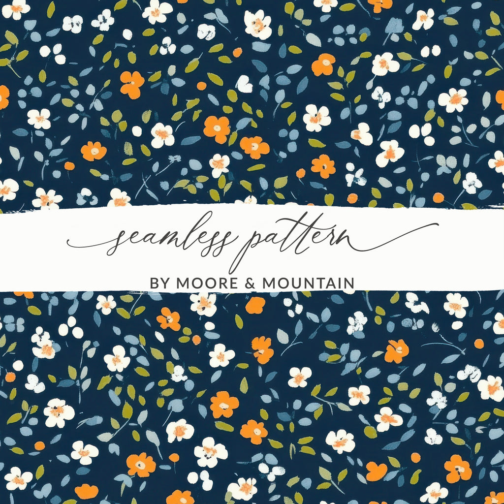 Moore & Mountain Seamless Floral Pattern Design