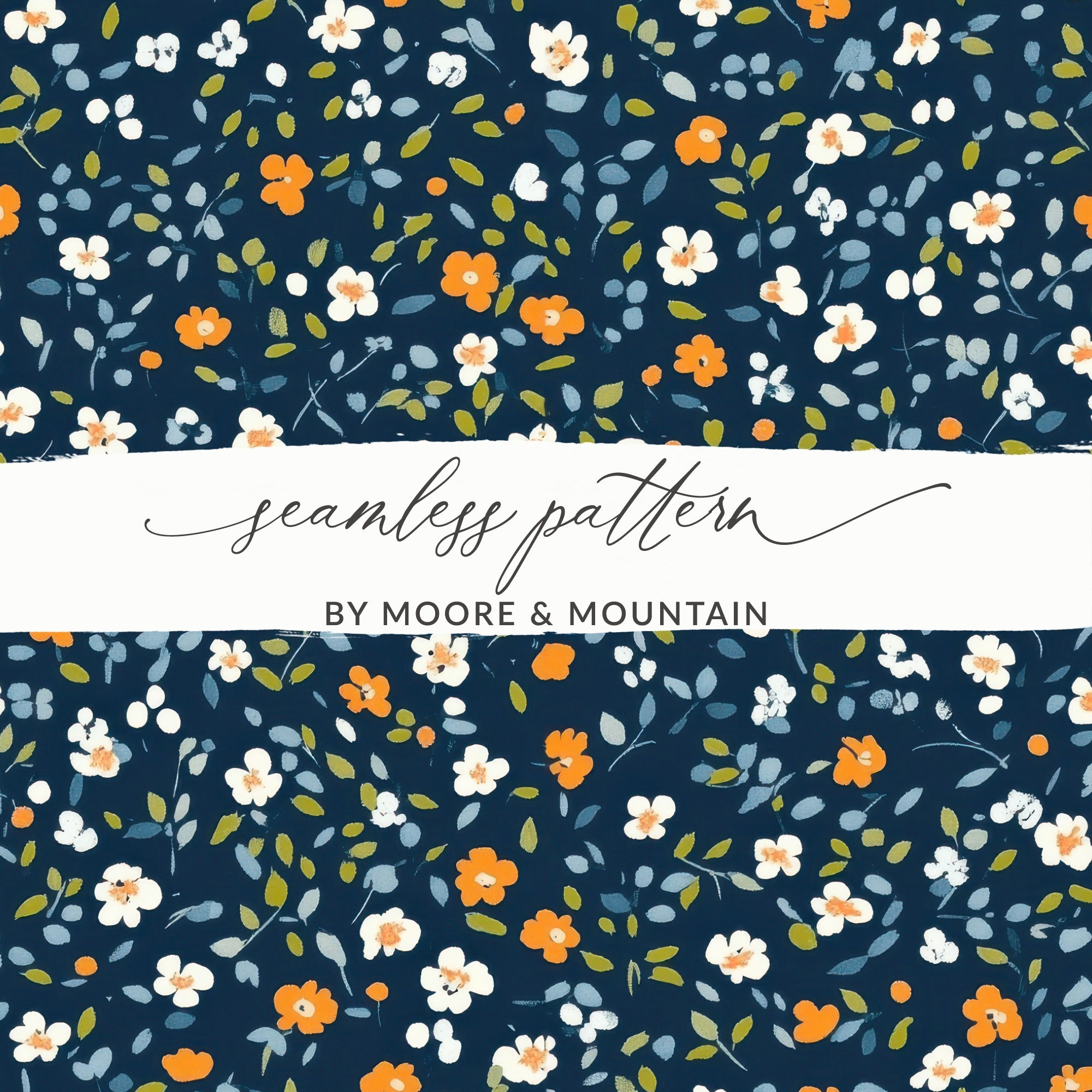 Moore & Mountain Seamless Floral Pattern Design