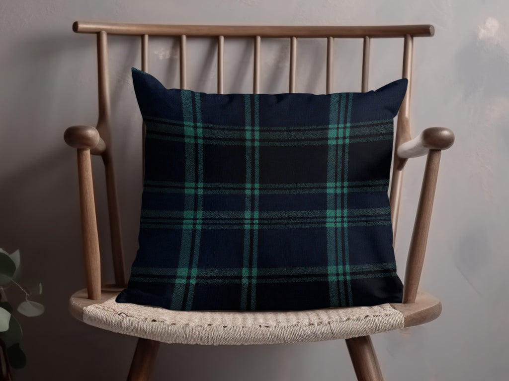Dark Blue and Teal Plaid Stylish Scottish Tartan Background - Moore and Mountain