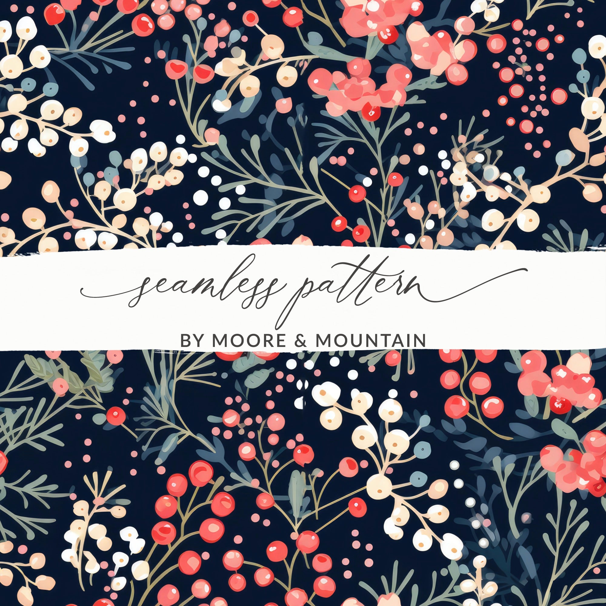 Colorful Botanical Seamless Pattern by Moore & Mountain