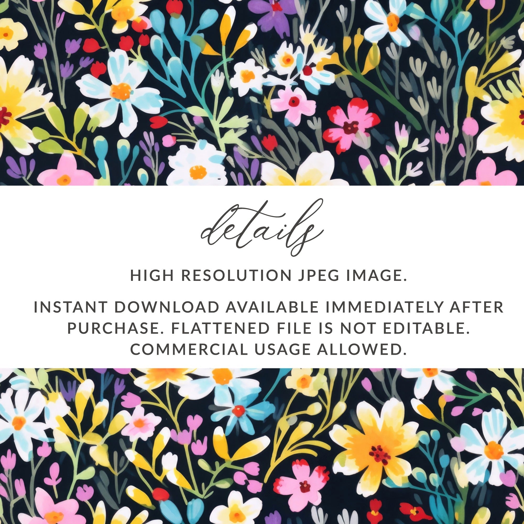 Dark Ditsy Floral Seamless Background - Moore and Mountain