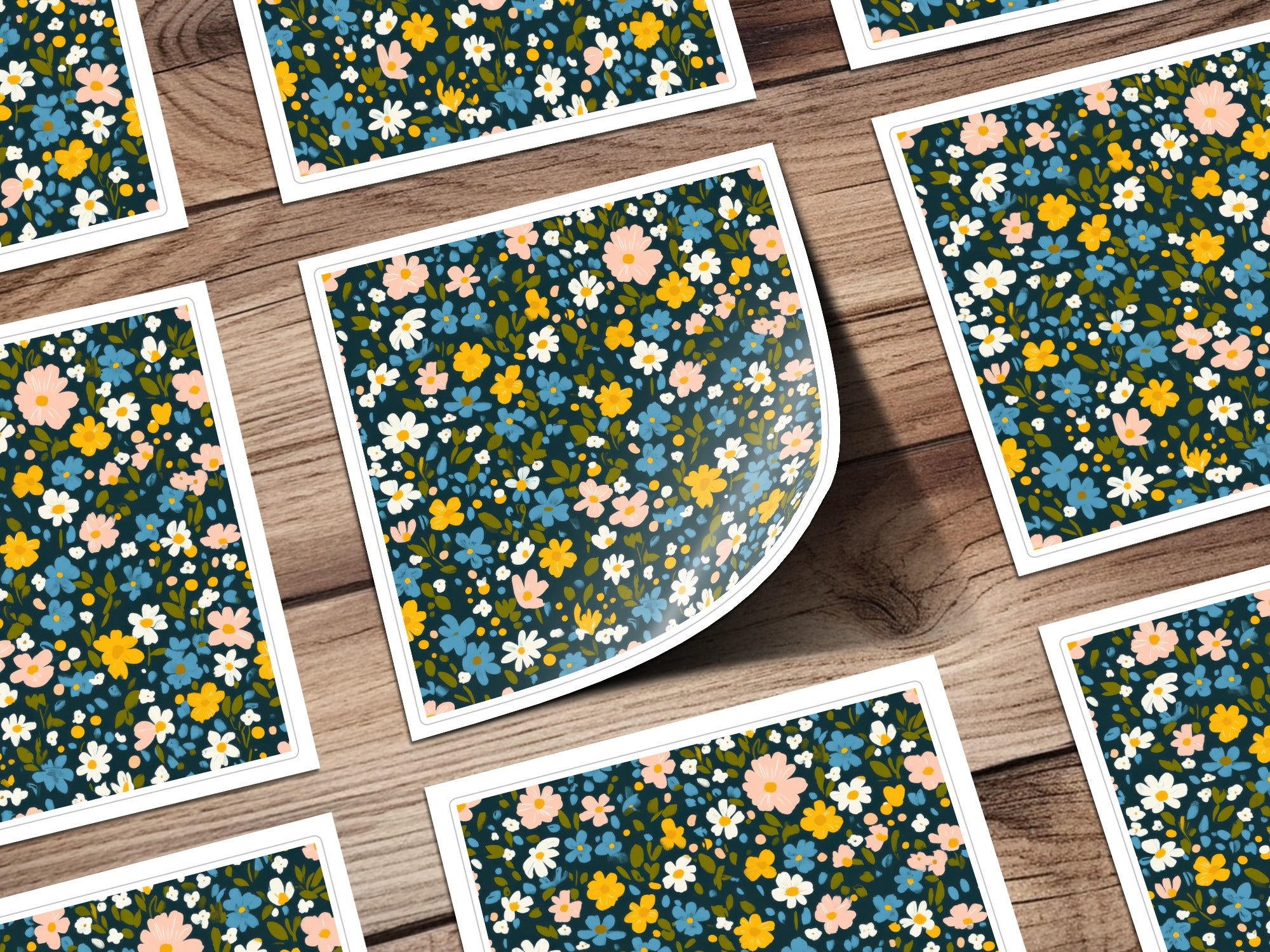Beautiful Floral Print on Dark Background sticker