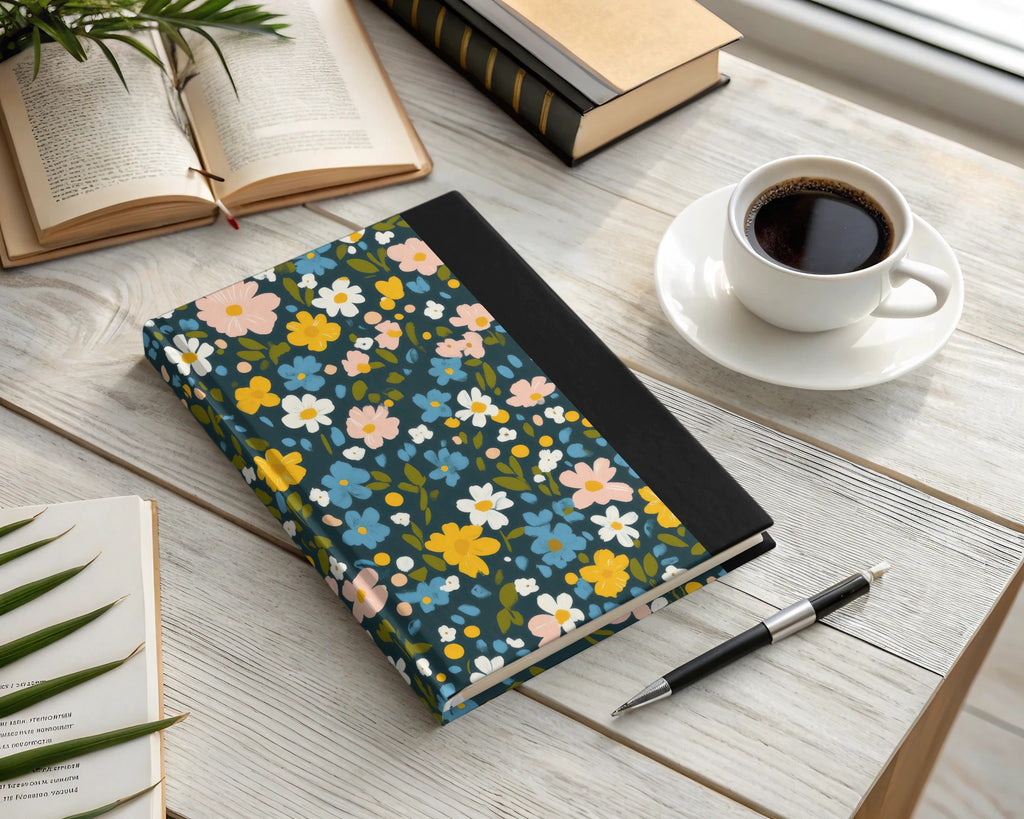 Colorful Floral Design Hardcover Journal Notebook