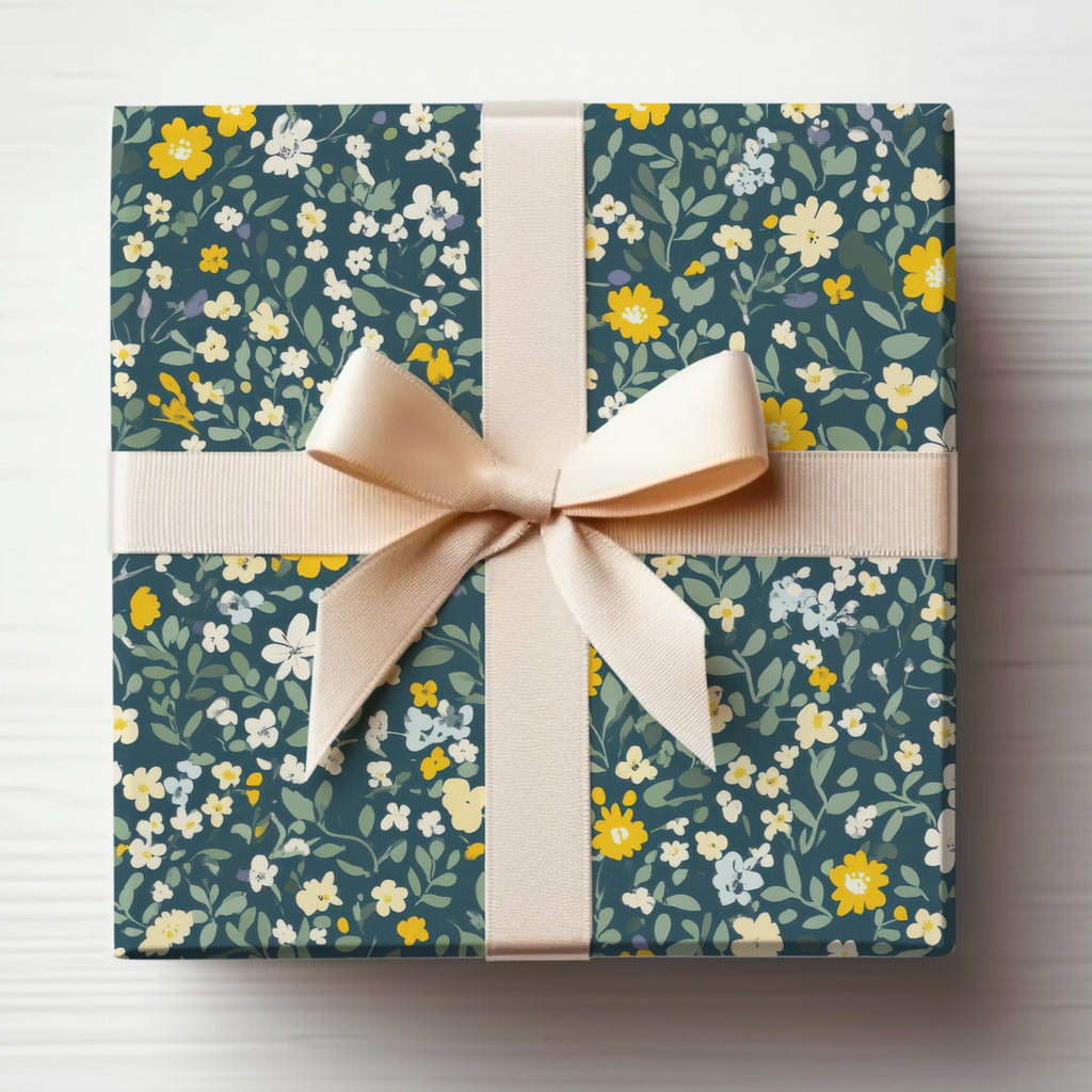 Floral Patterned Gift Box with Ribbon for Special Occasions