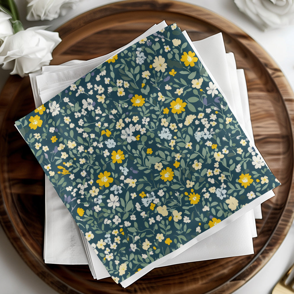 Floral Patterned Decorative Table Napkins Set