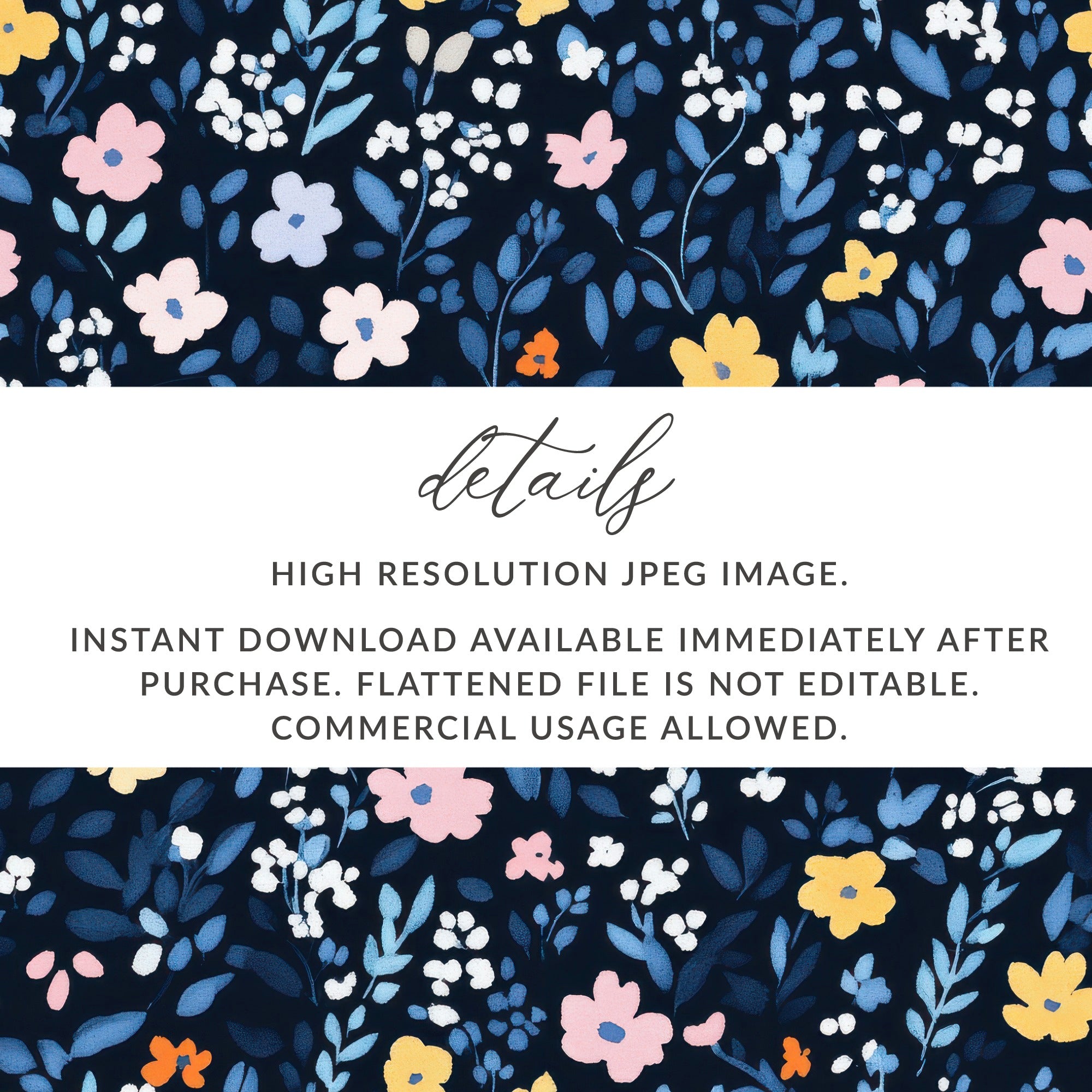 Floral High Resolution JPEG File Instant Download