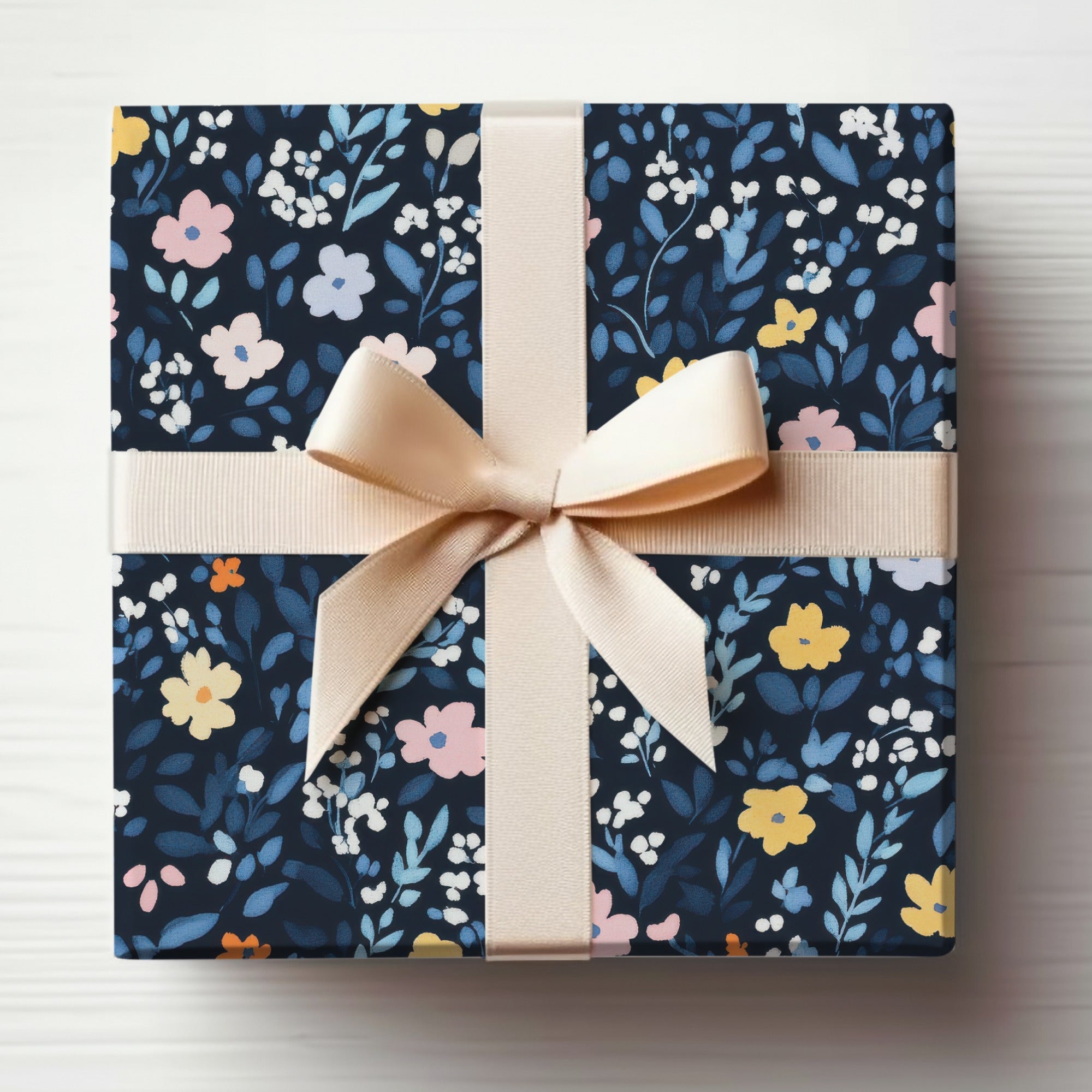 Floral Pattern Gift Box with Bow for Special Occasions