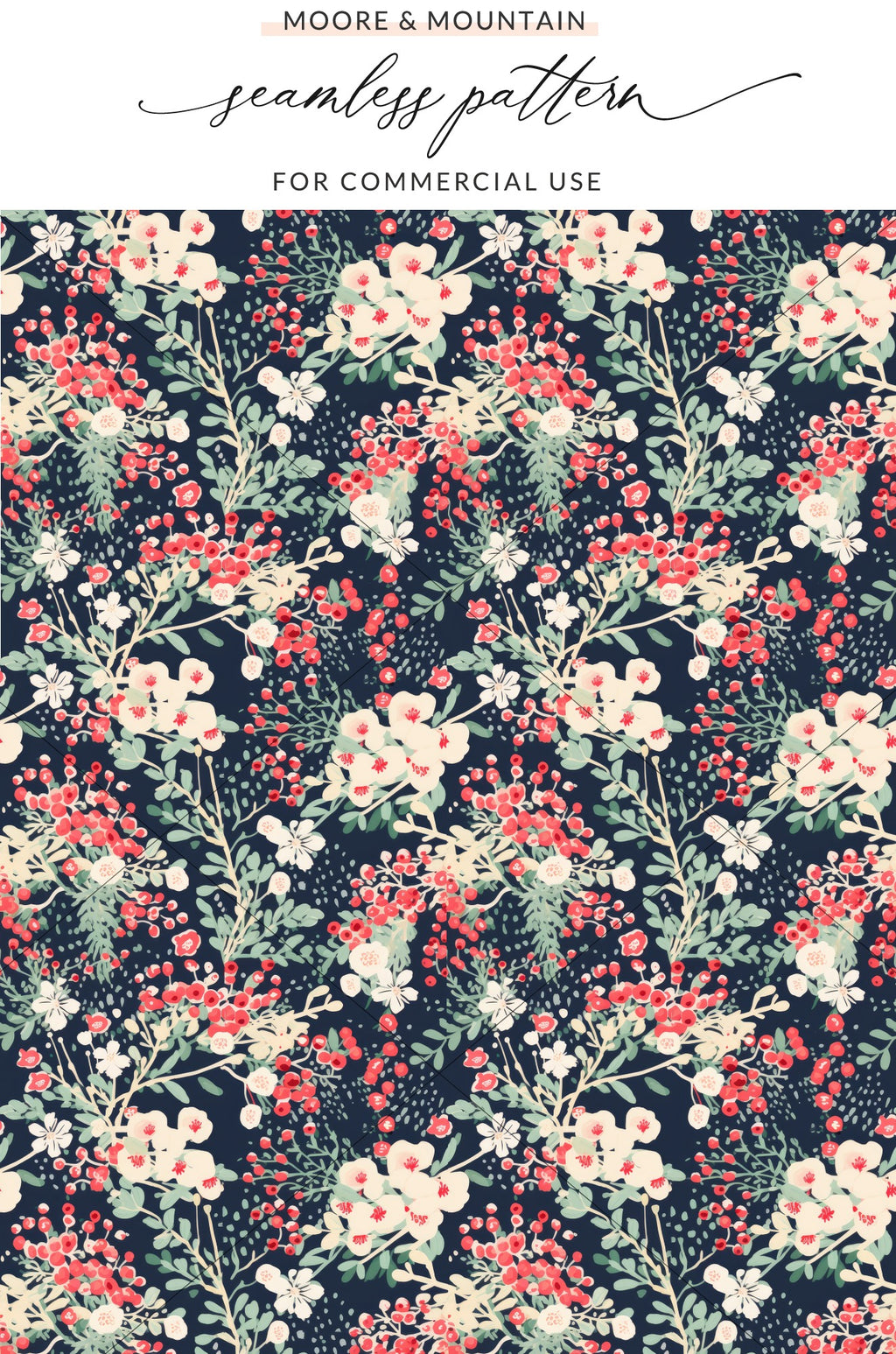 Seamless Floral Pattern for Commercial Use Digital File