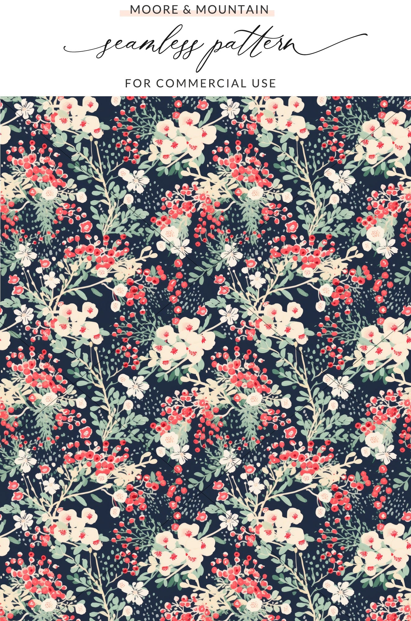 Seamless Floral Pattern for Commercial Use Digital File