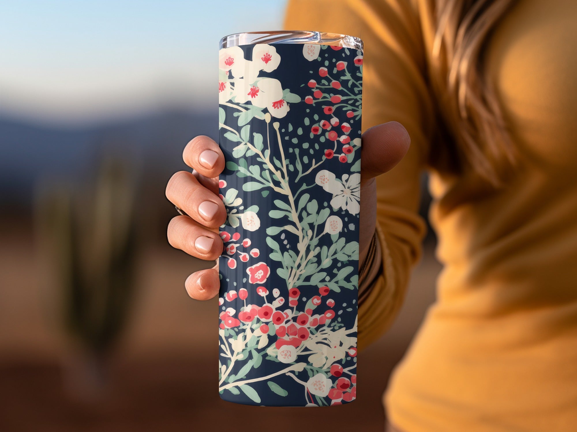 Beautiful Floral Patterned Tumbler for Drink Lovers