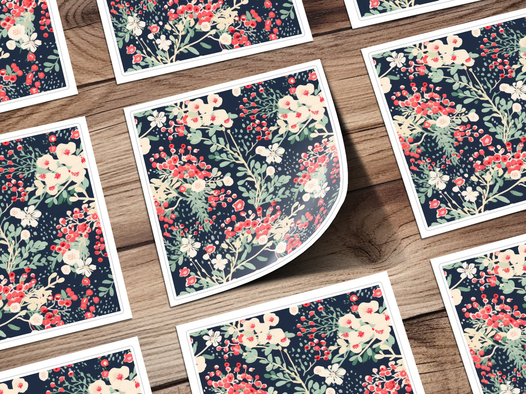 Botanical Floral Pattern Sticker Sheets for Crafts Decor