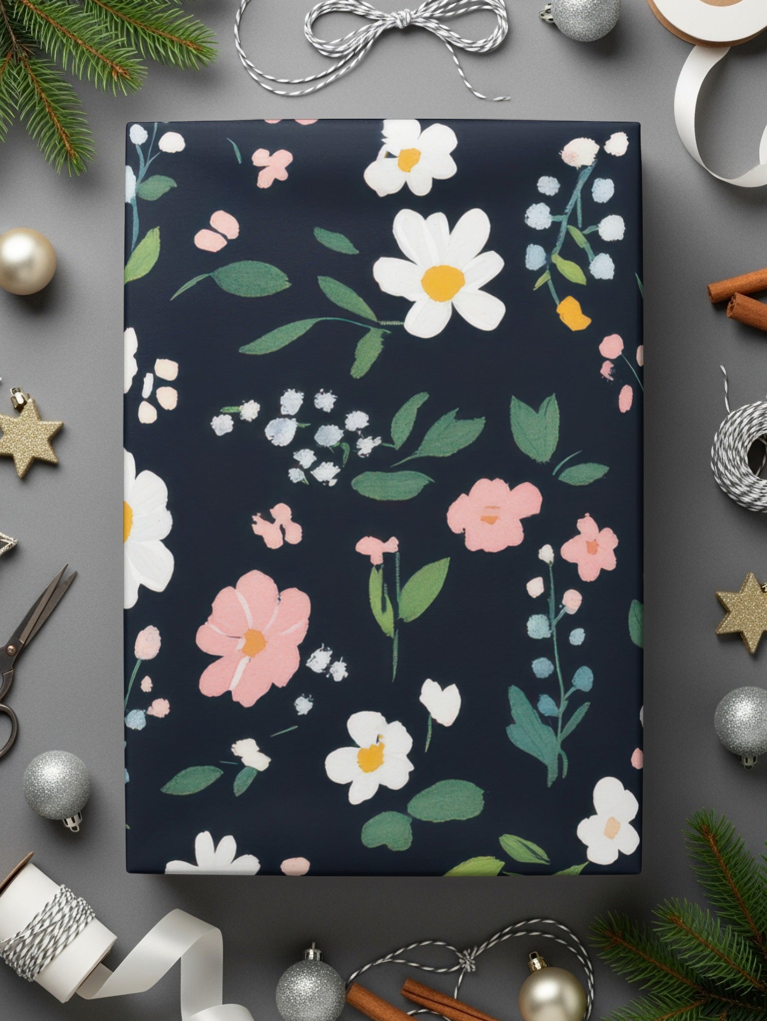 Festive Floral Gift Wrapping Paper for Any Occasion