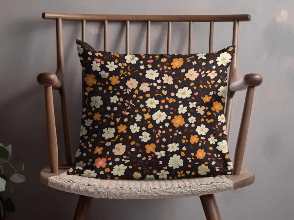 Floral Cushion Cover with Bold Flower Pattern Decor Pillow