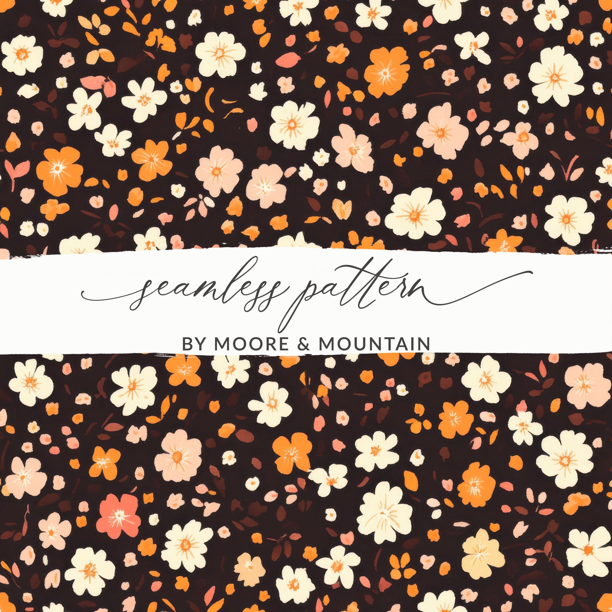 Moore & Mountain Seamless Floral Pattern Design