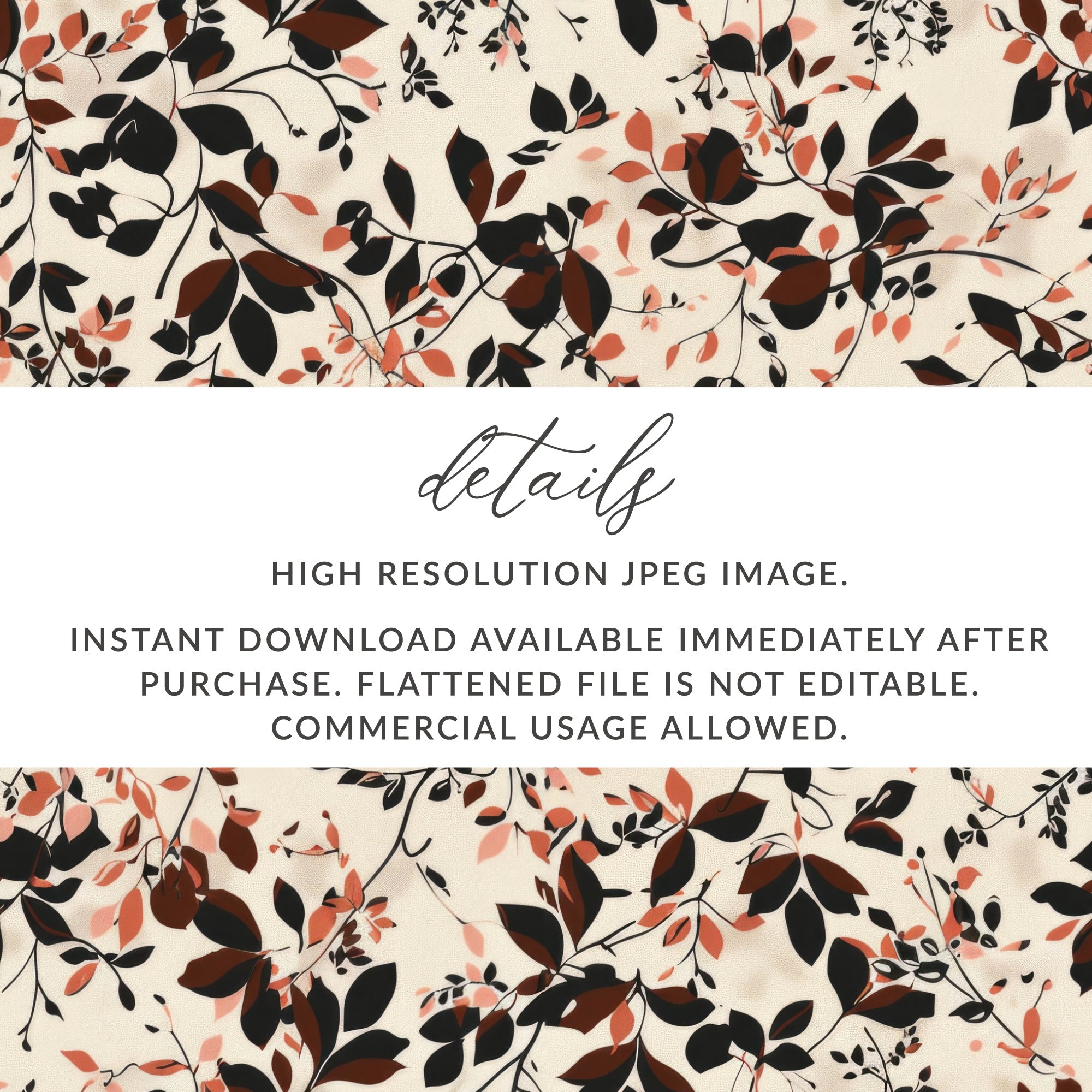 High Resolution JPEG Floral Pattern Instant Download