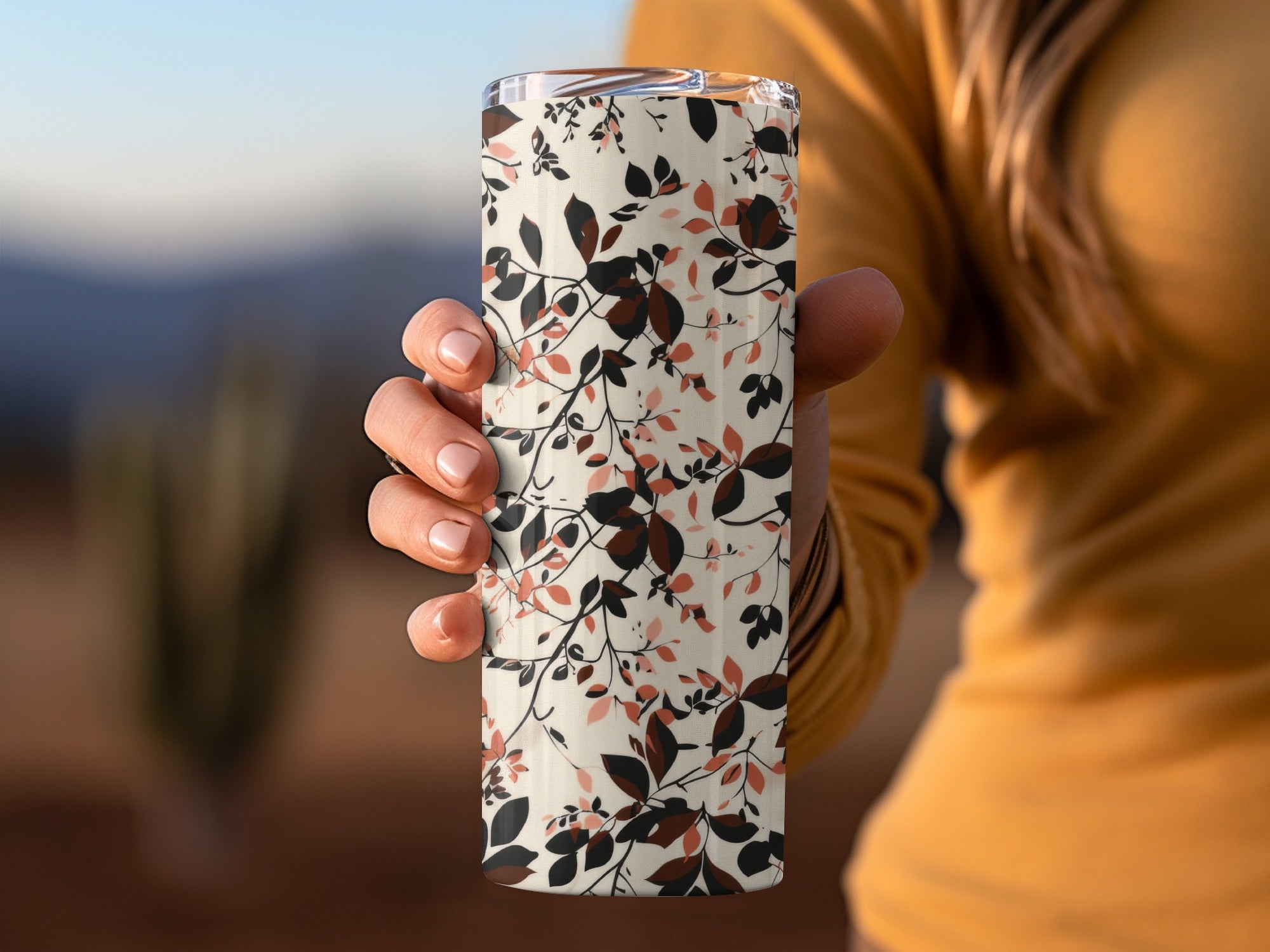 Elegant Floral Pattern Insulated Tumbler Cup Flask