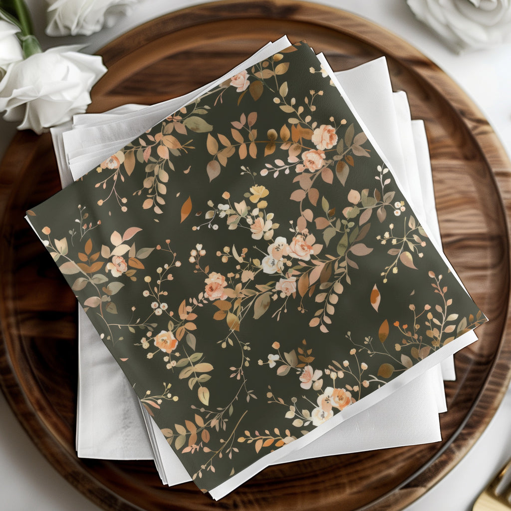 Elegant Floral Print Napkins Set of 4 for Special Occasions