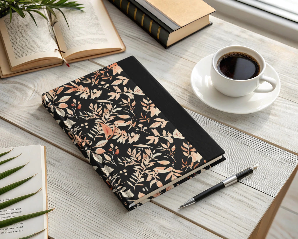 Elegant Floral Design Hardbound Journal Notebook