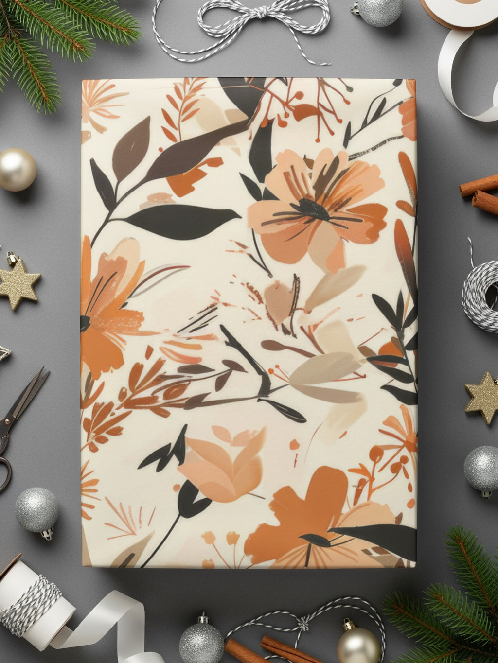 Floral Botanical Design Holiday Wrapping Paper Product