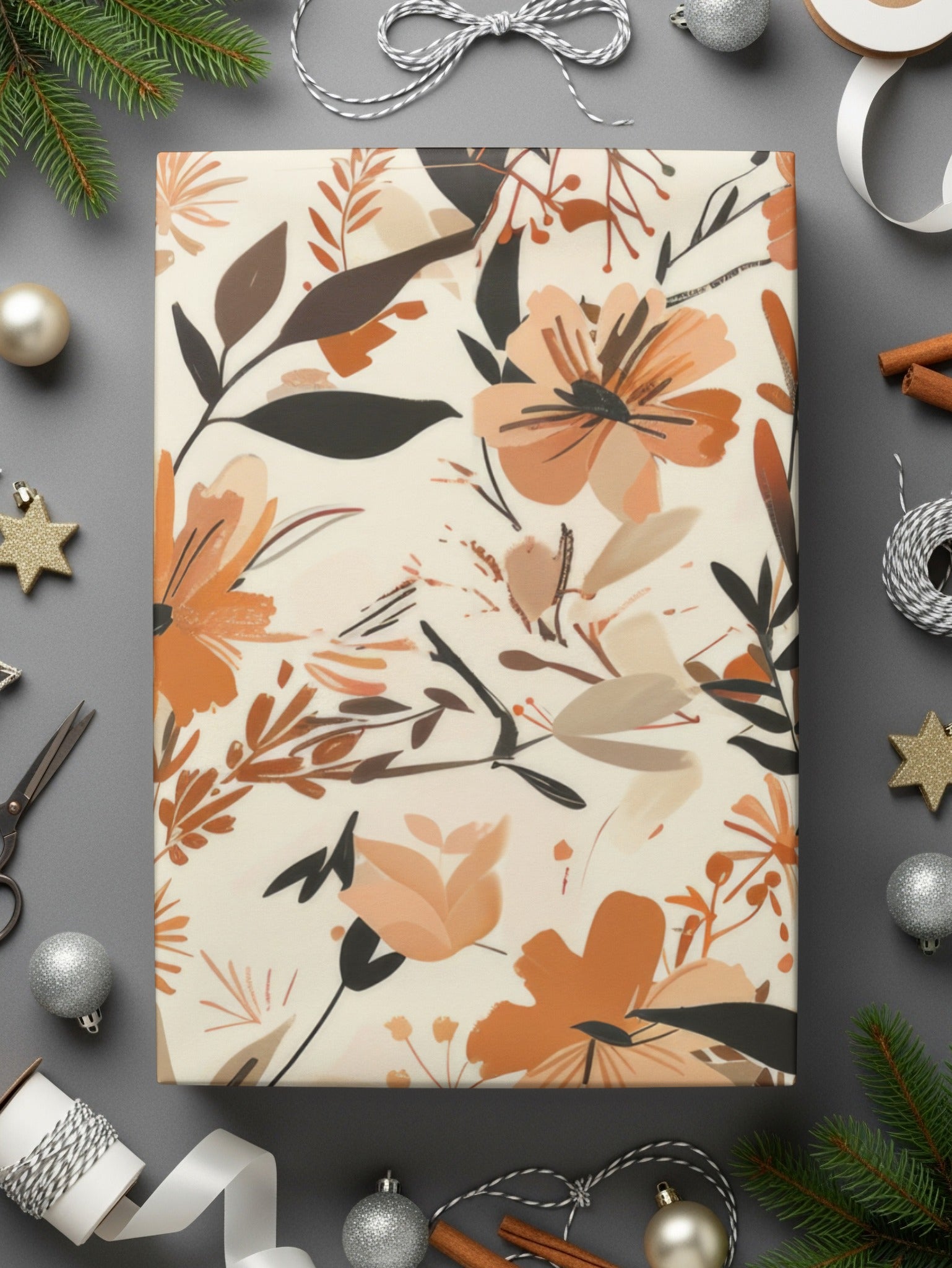 Floral Botanical Design Holiday Wrapping Paper Product