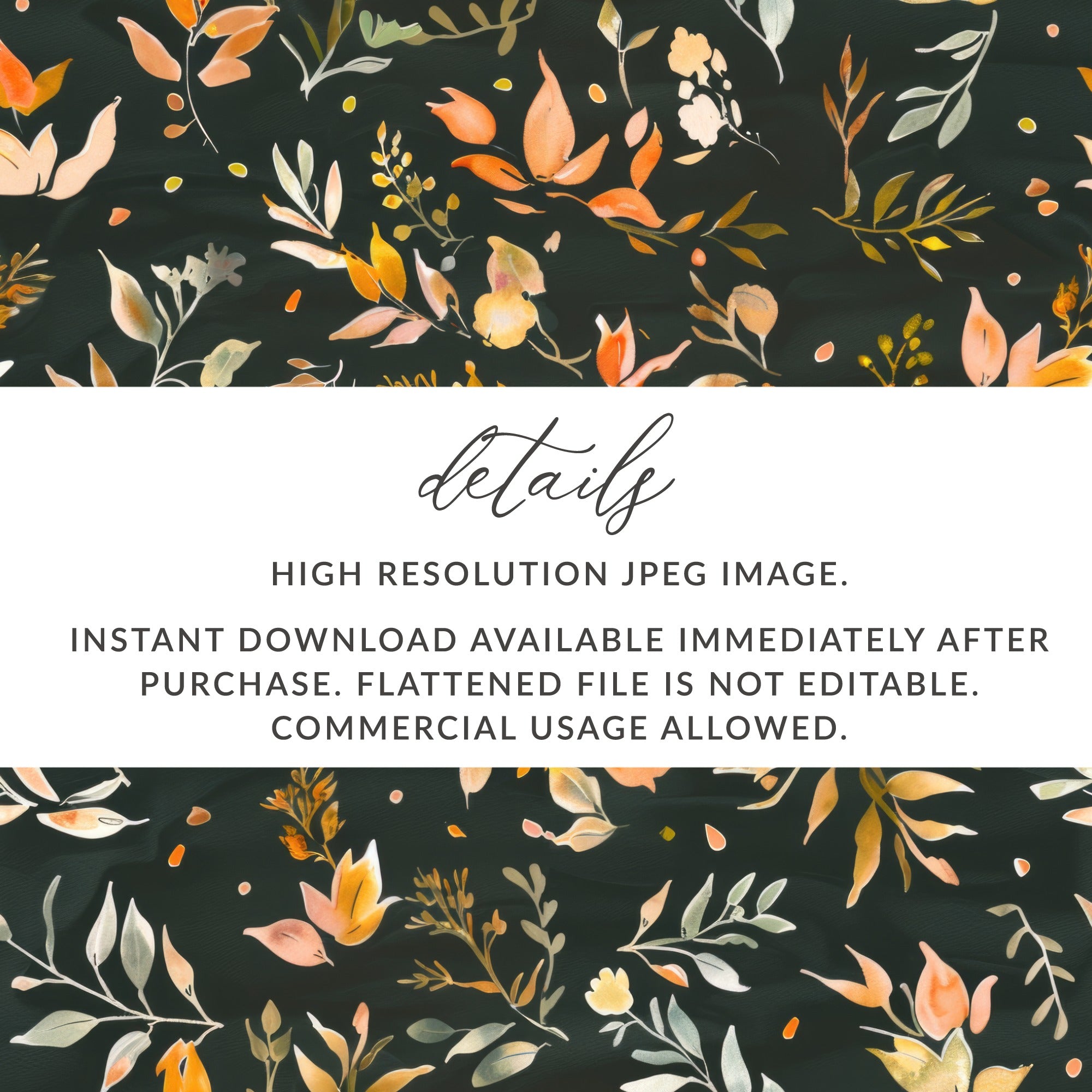High Resolution JPEG Floral Design for Instant Download