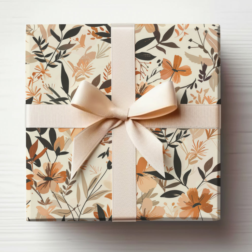 Floral Pattern Gift Box with Ribbon Decoration