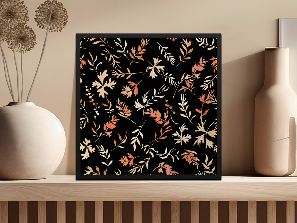 Elegant Botanical Print with Autumn Leaves Artwork