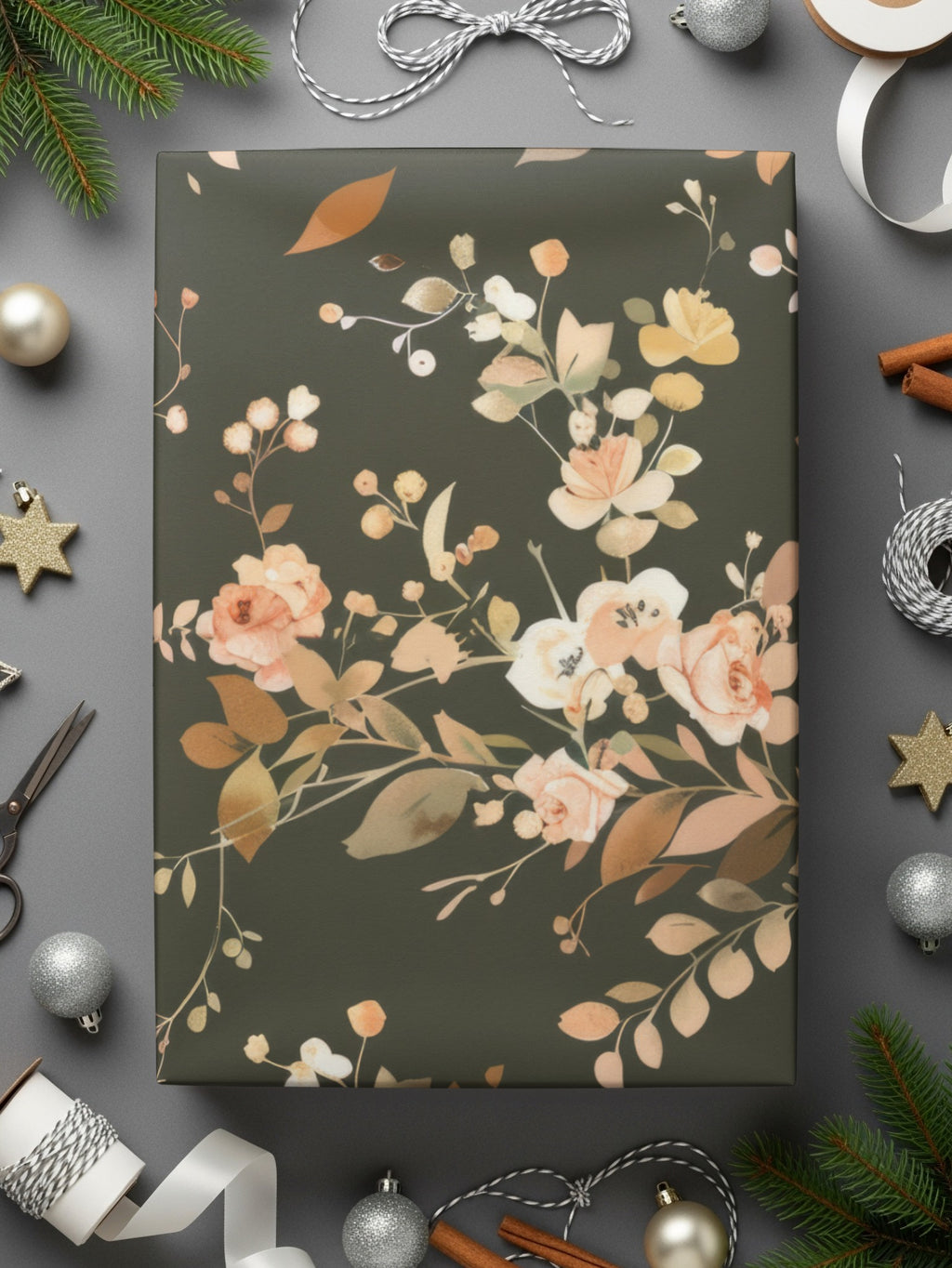 Elegant Floral Wrapping Paper for Holiday Gifts
