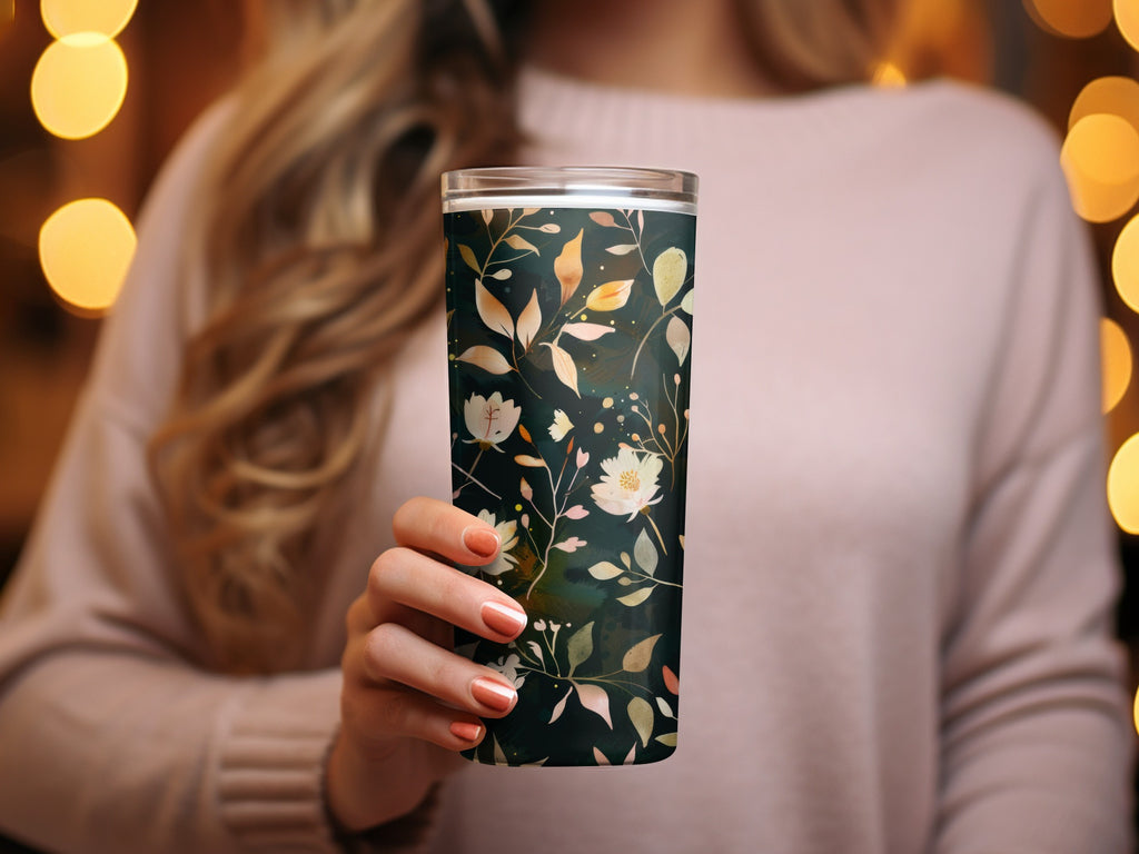 Floral Design Insulated Tumbler for Hot and Cold Drinks