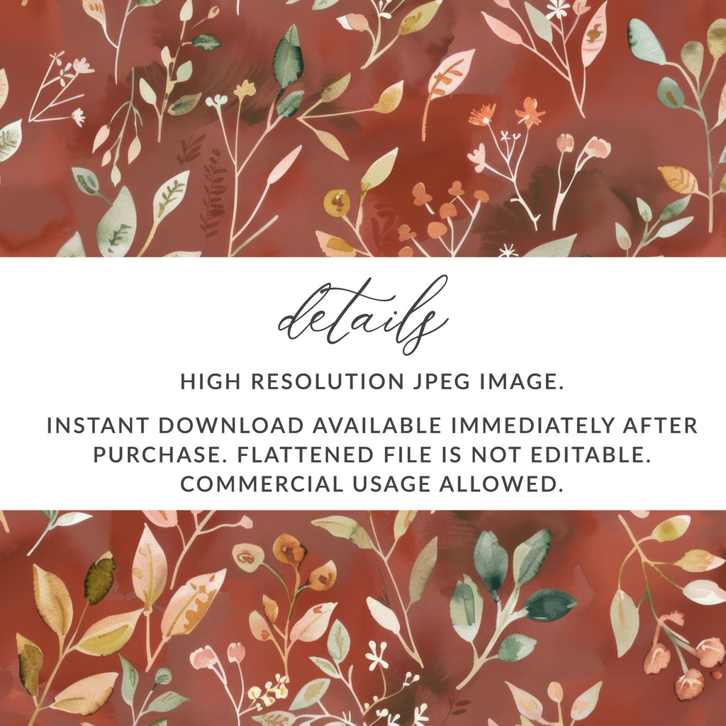 Floral Watercolor High Resolution Instant Download Image