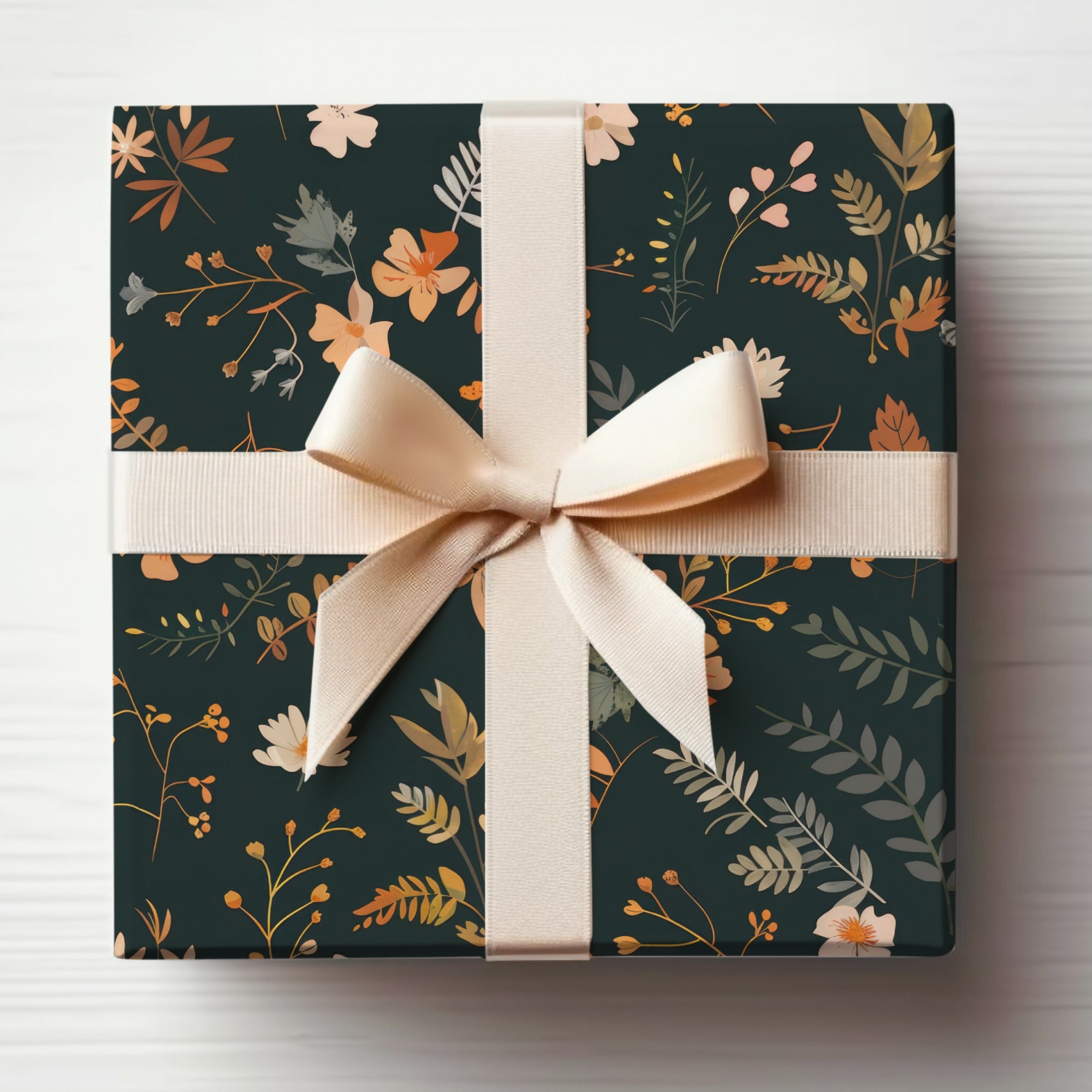 Elegant Floral Gift Box with Sophisticated Bow Design