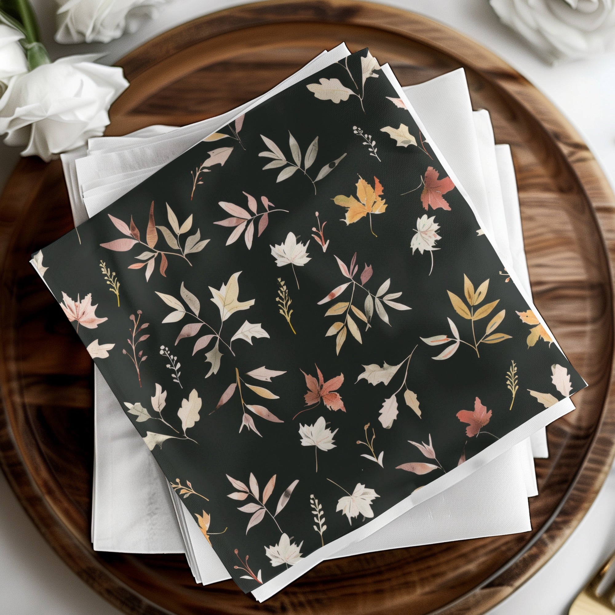 Elegant Leaf Pattern Design Napkin or Decor Item