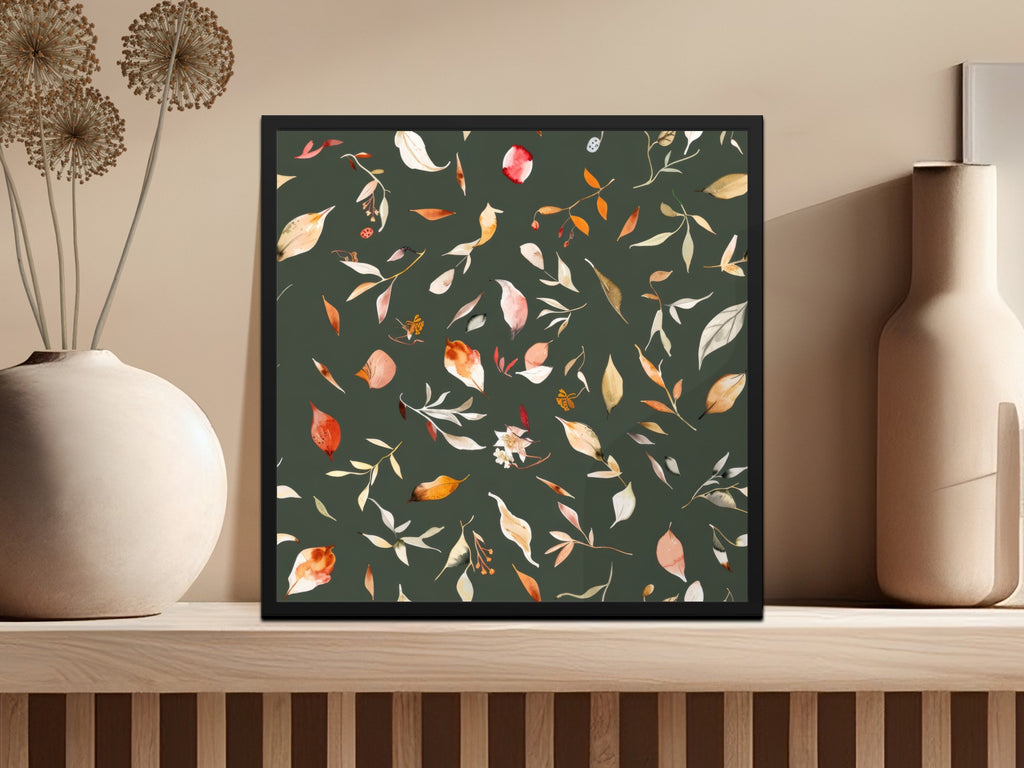 Autumn Leaves Black Framed Wall Art Home Decor