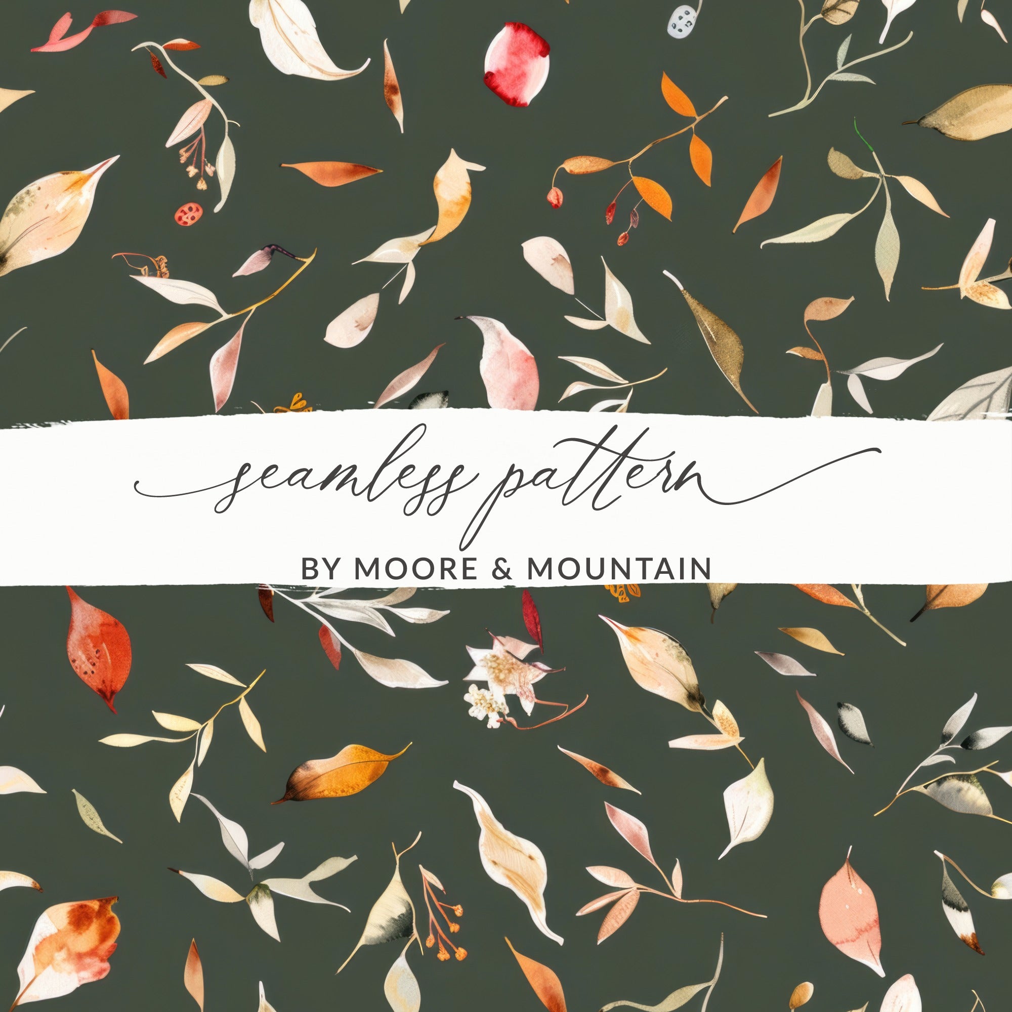 Seamless Pattern with Autumn Leaves by Moore & Mountain