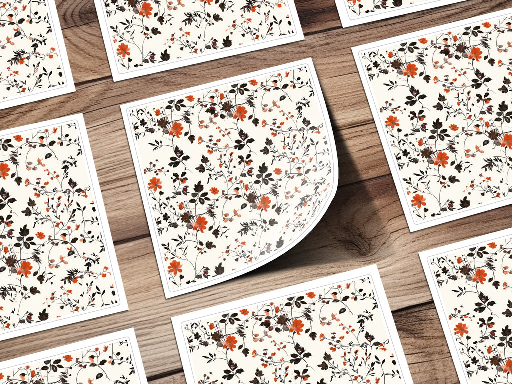 Vintage Floral Design Sticker Sheets for Crafts