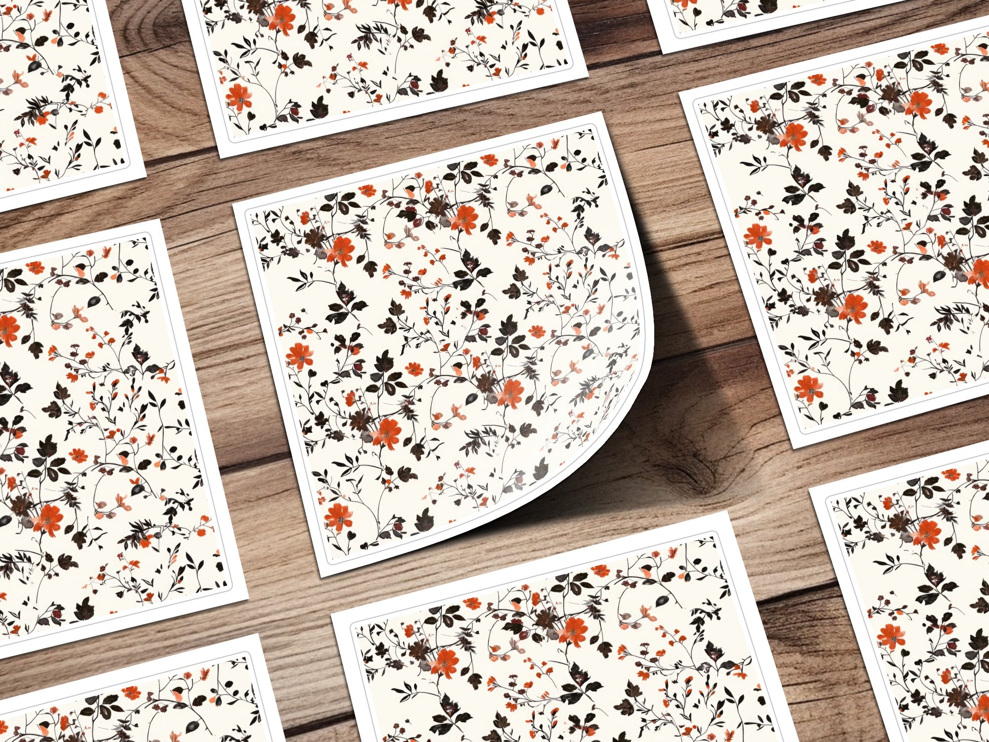 Vintage Floral Design Sticker Sheets for Crafts