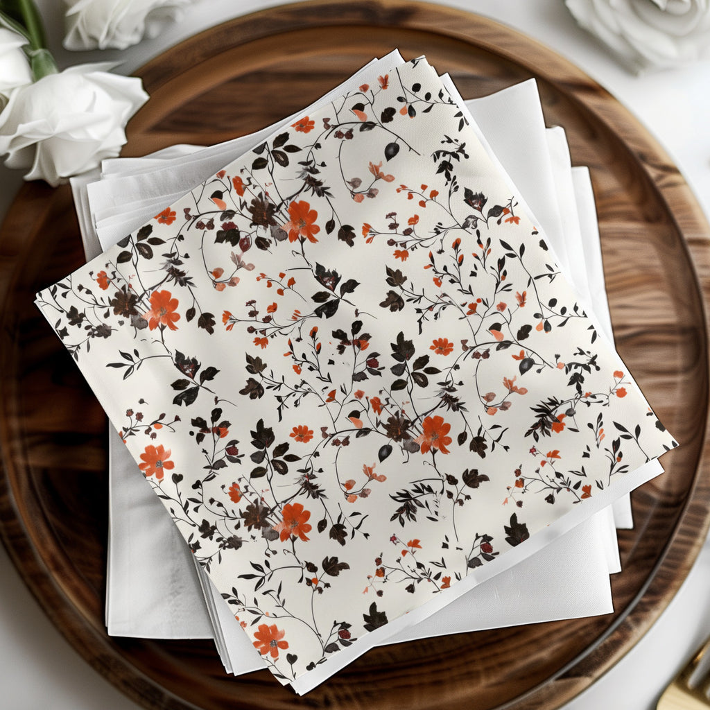 Elegant Floral Design Cloth Napkin for Table Settings