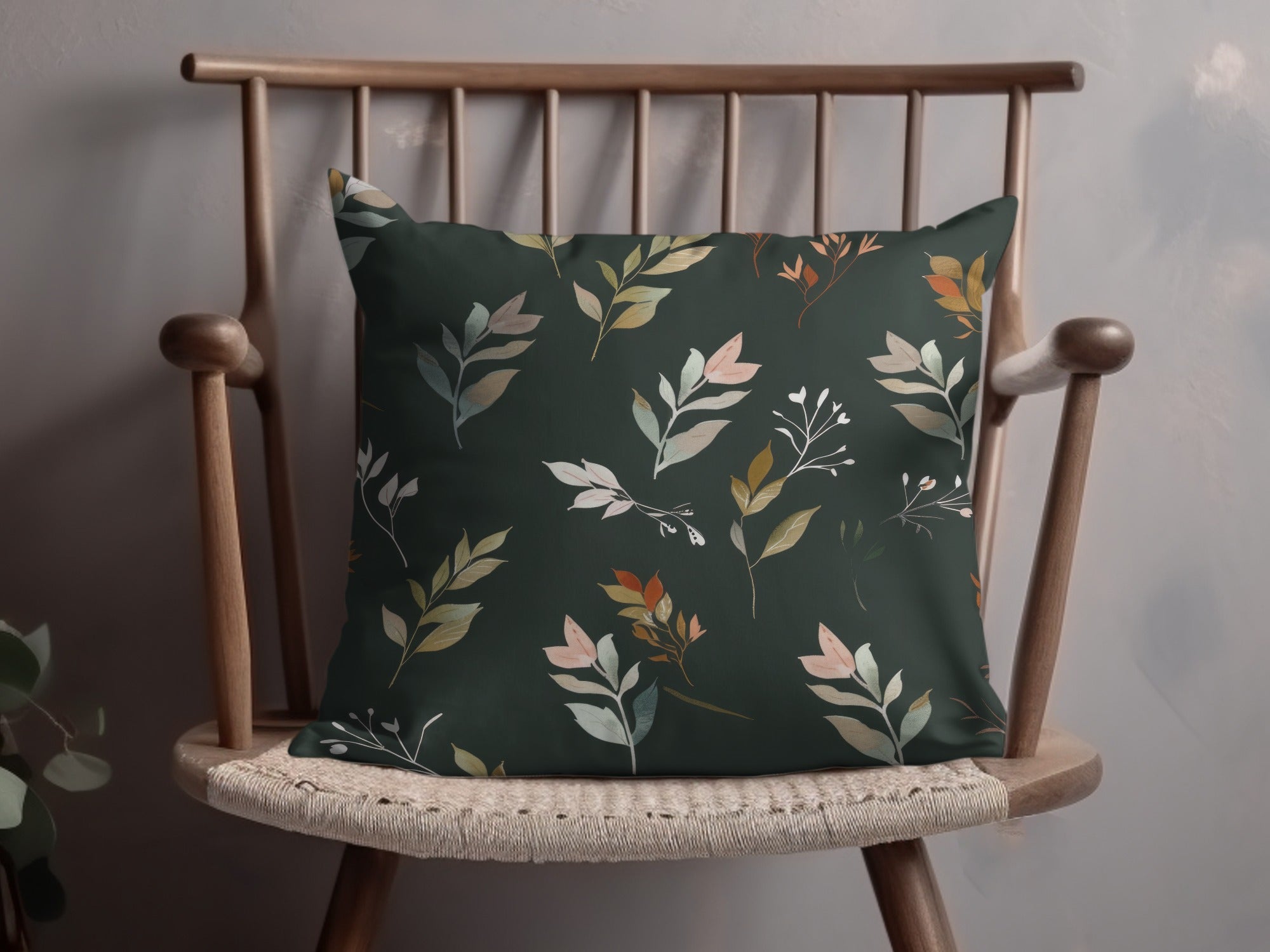 Elegant Floral Botanical Design Cushion Cover Pillow