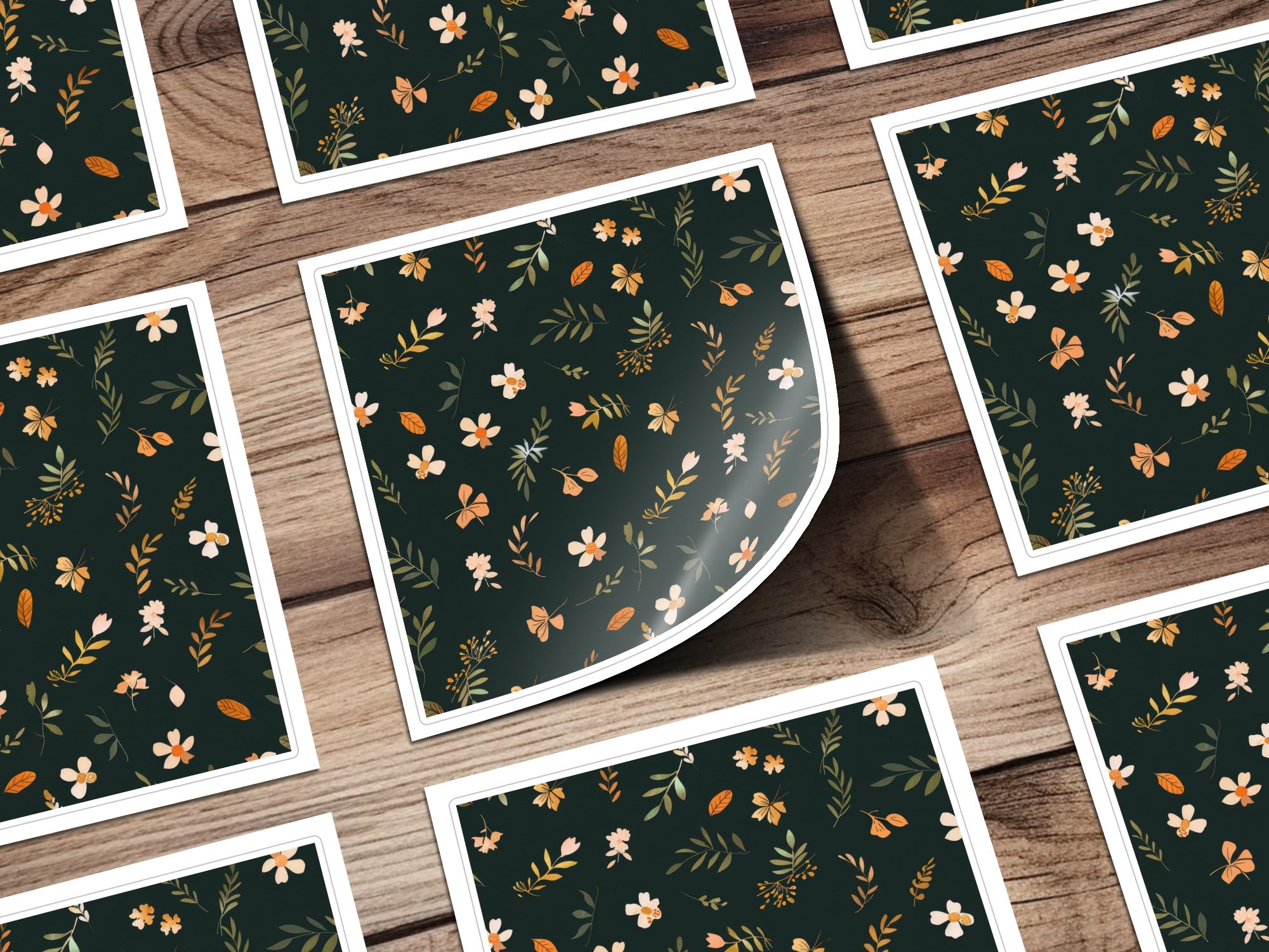 Floral Pattern Dark Background Sticker product