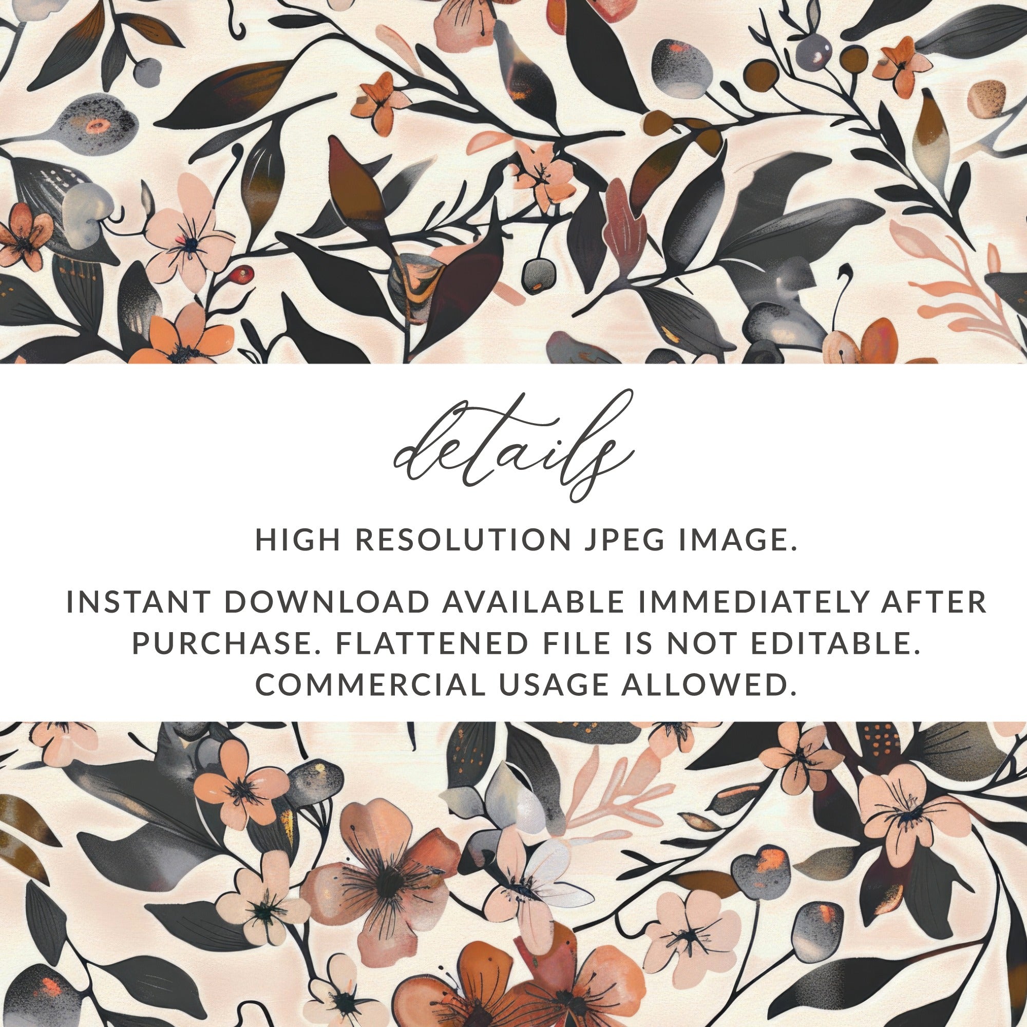High Resolution Floral Pattern Digital Download