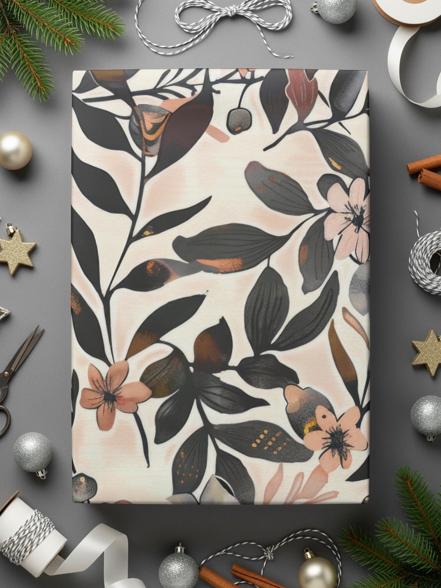Elegant Floral Gift Wrapping Paper for Festive Occasions