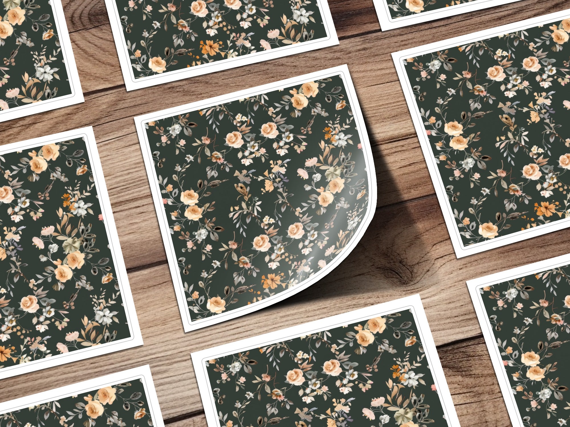 Beautiful Floral Pattern with Green Background product